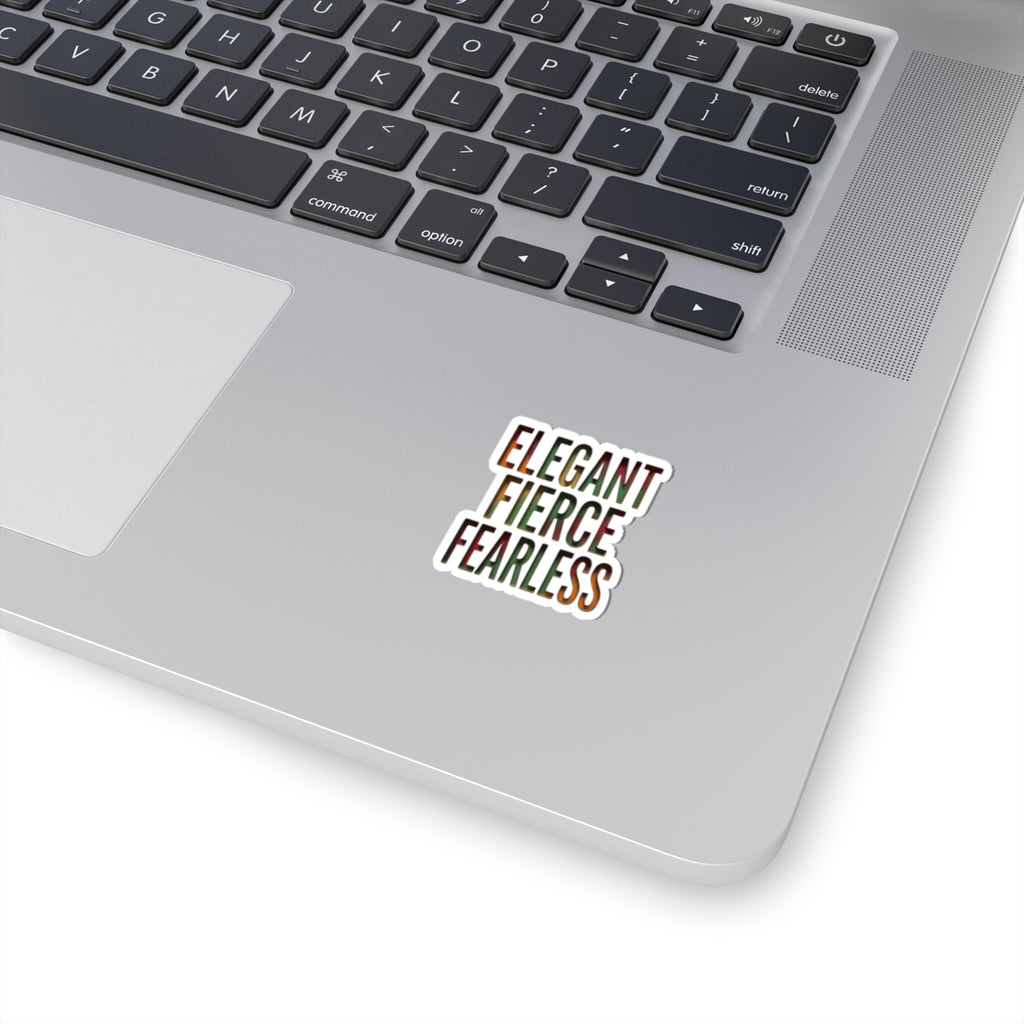 Elegant Fierce Fearless Kiss-Cut Sticker | Juneteenth Pan-African Pride, 1865 Freedom