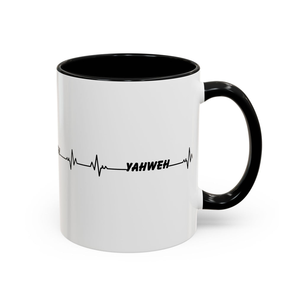 Yahweh Heartbeat Accent Coffee Mug — Christian Faith Prayer Gift (11/15oz)