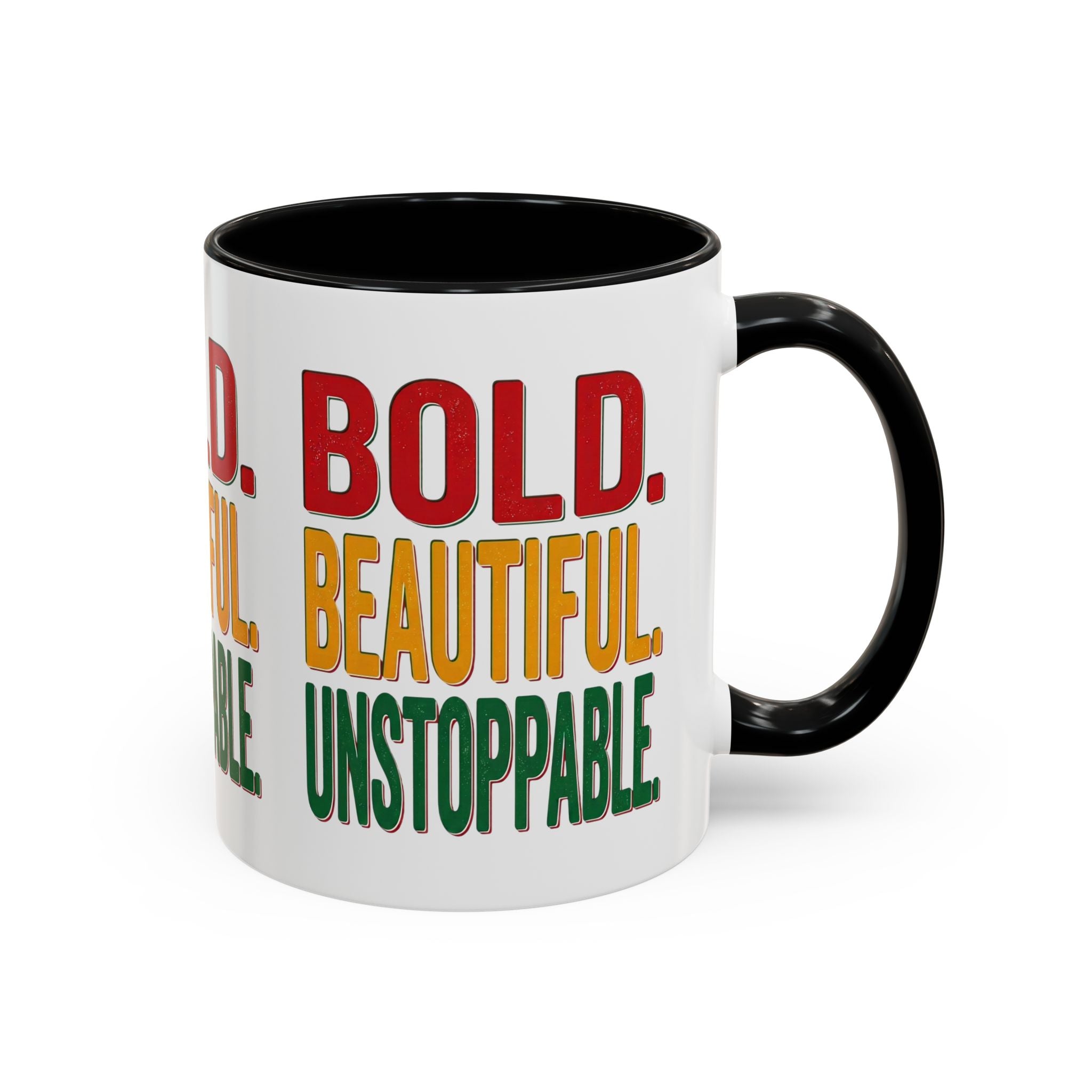 Bold Beautiful Unstoppable Accent Coffee Mug — Inspirational 11/15oz Gift