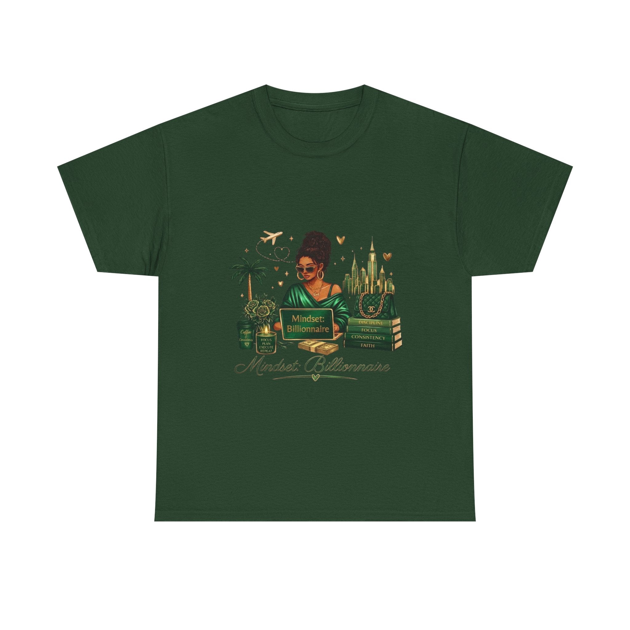 T-Shirt — Mindset Billionaire Graphic Tee (Empowerment, Travel & Success Design)