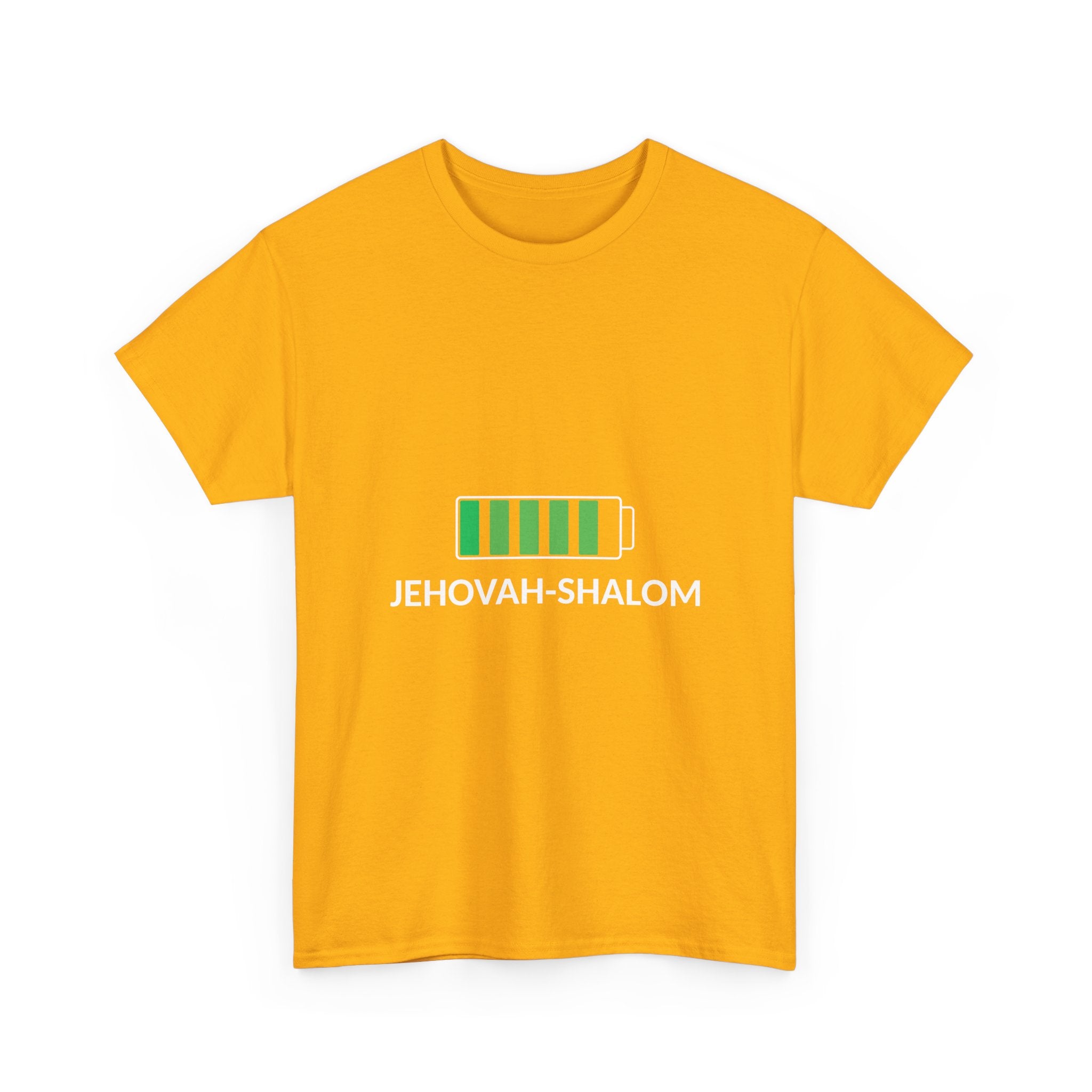 Jehovah-Shalom Battery Graphic Tee — Christian Faith Peace T-Shirt