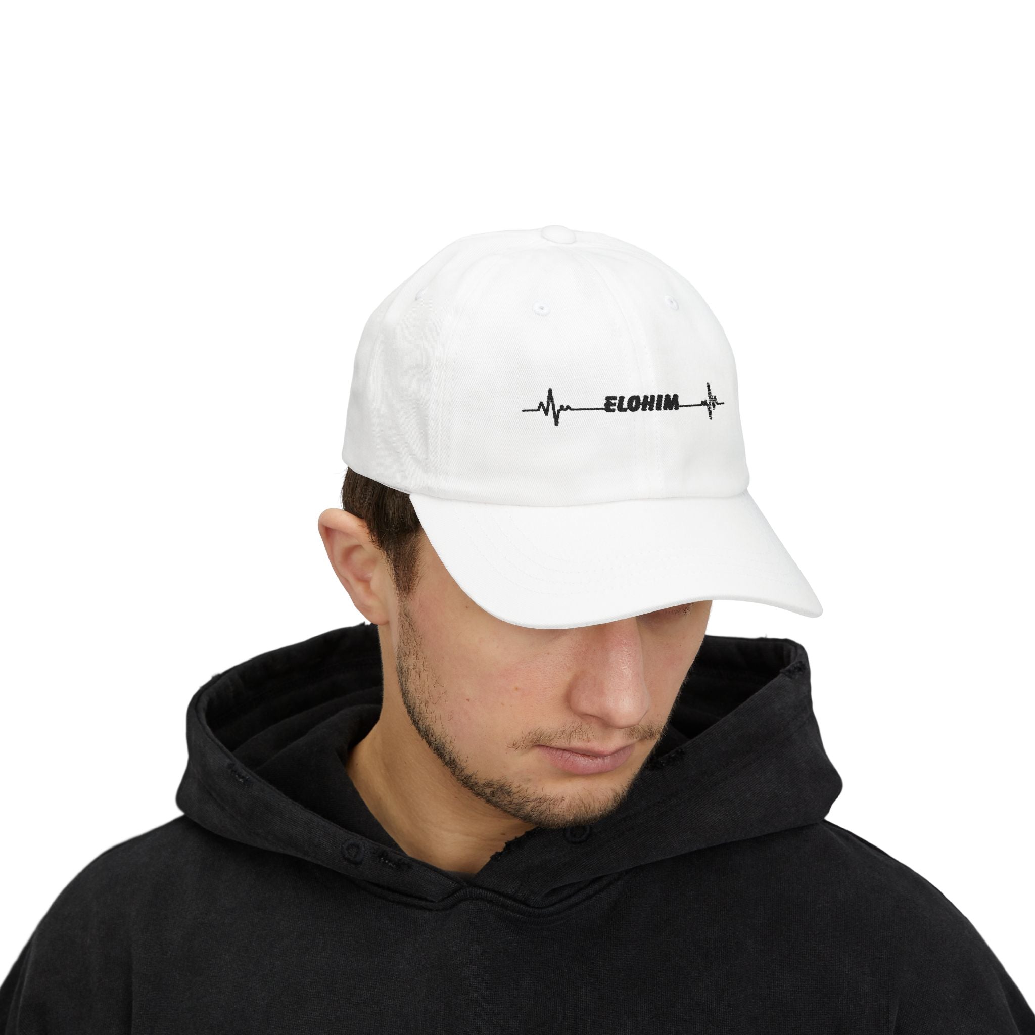 Elohim Heartbeat Dad Cap — Embroidered Spiritual Baseball Hat