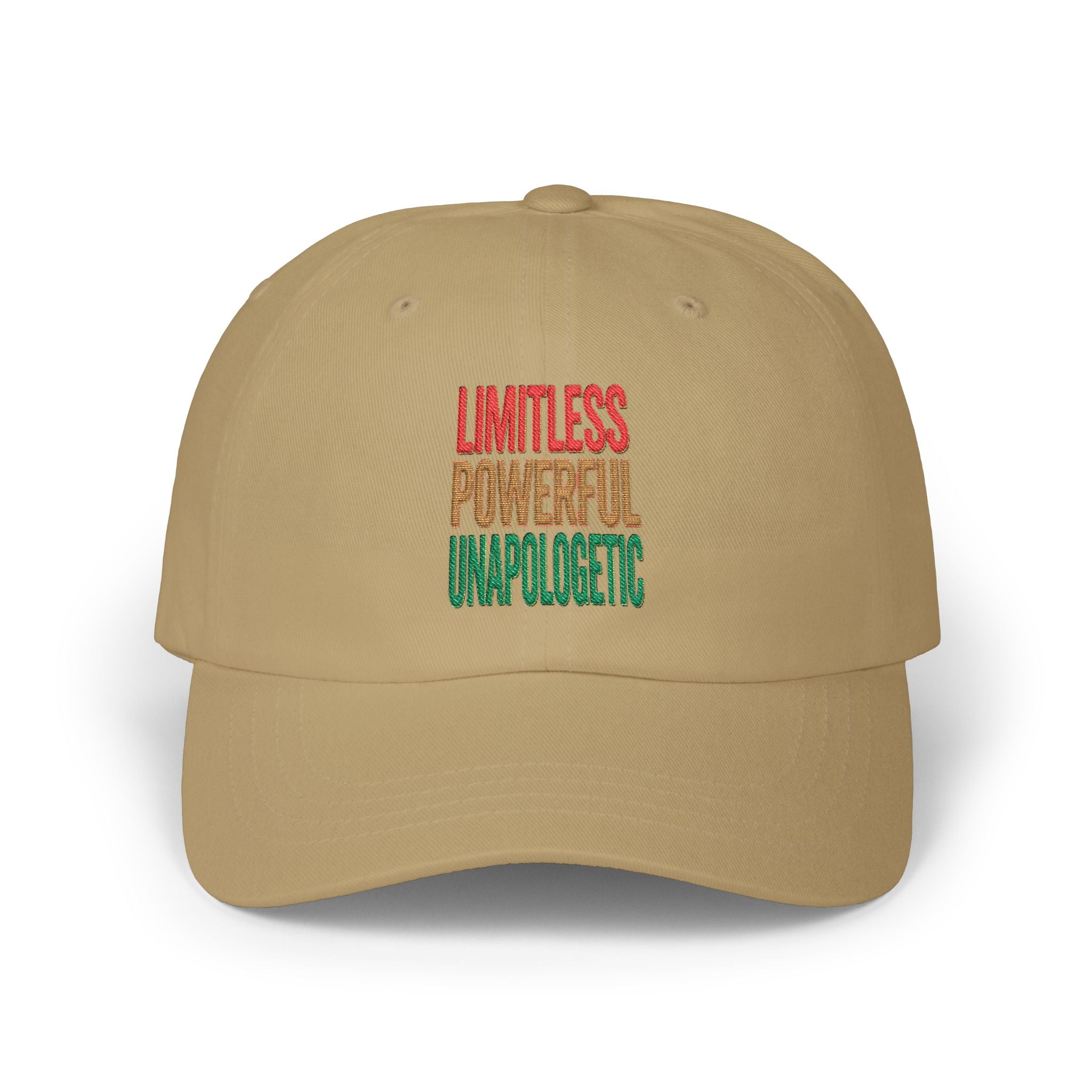 Dad Cap — "Limitless Powerful Unapologetic" Embroidered Inspirational Hat