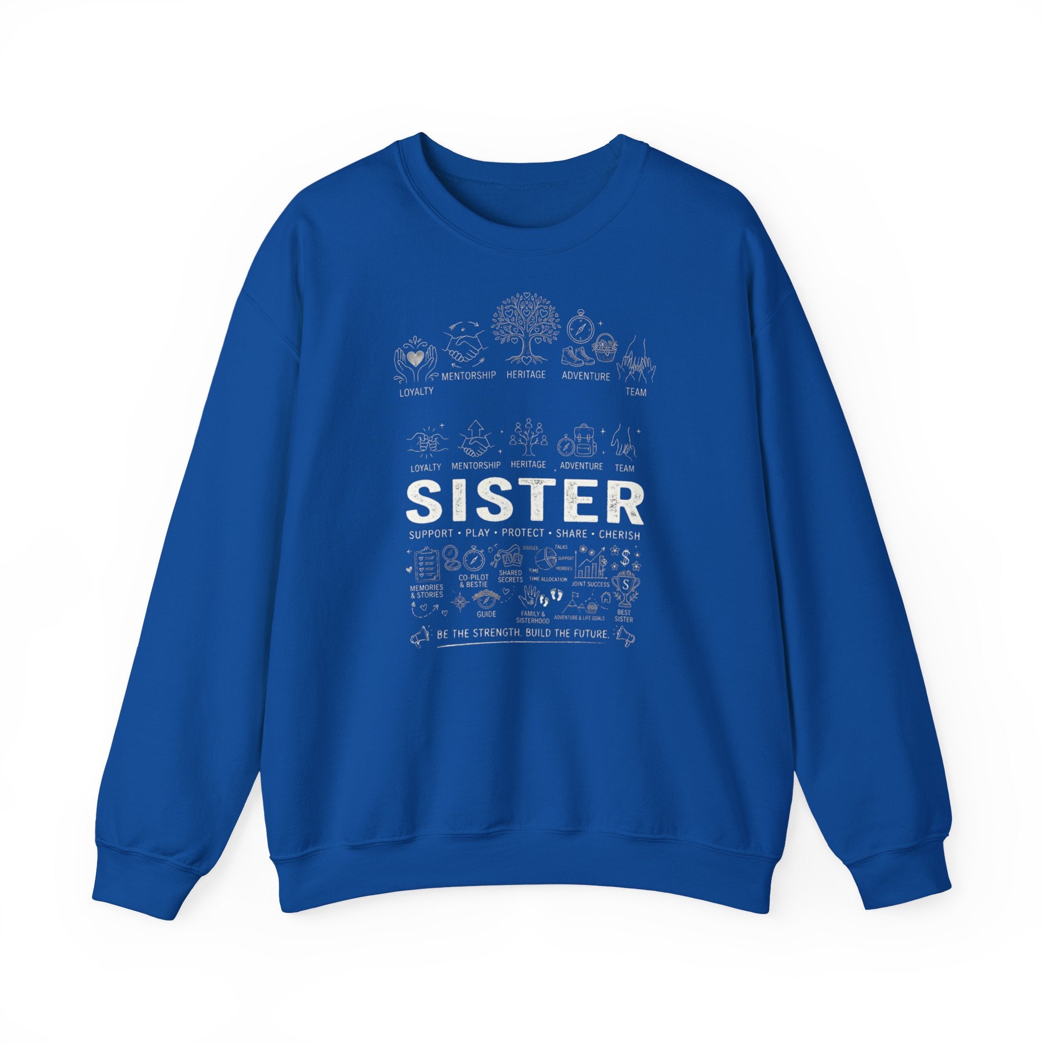 Crewneck Sweatshirt — "Sister" Illustrated Family Tree Design