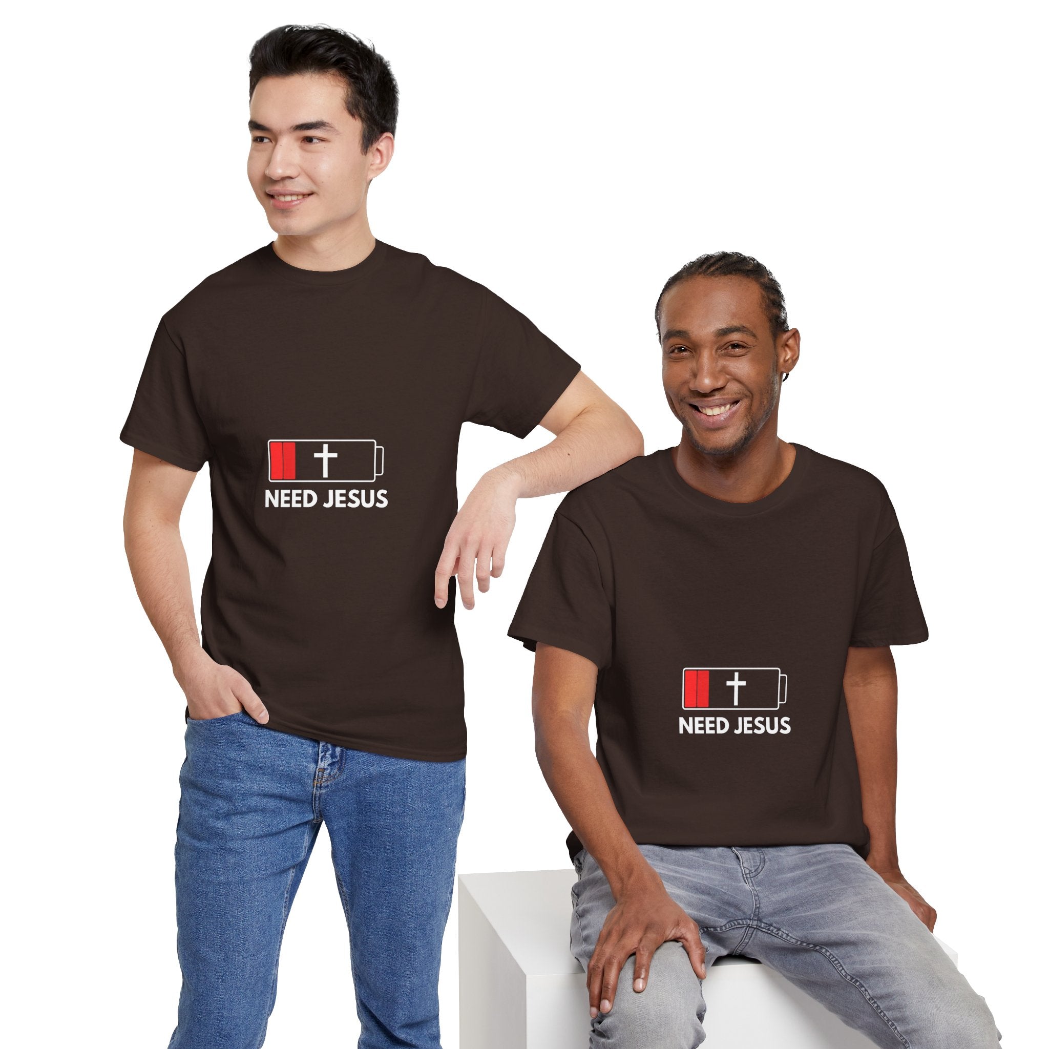 Need Jesus Low Battery Christian T-Shirt