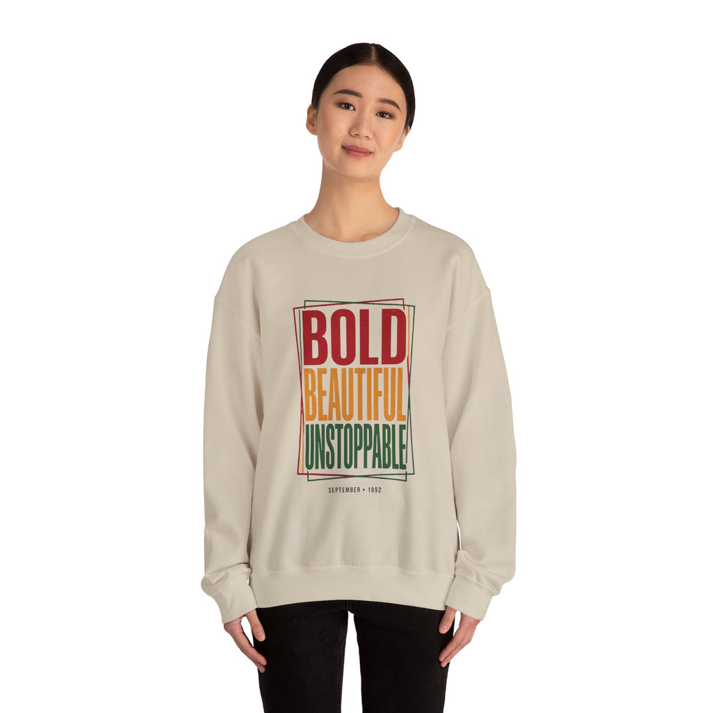 Bold Beautiful Unstoppable Crewneck Sweatshirt | Juneteenth Pan-African 1865 Freedom