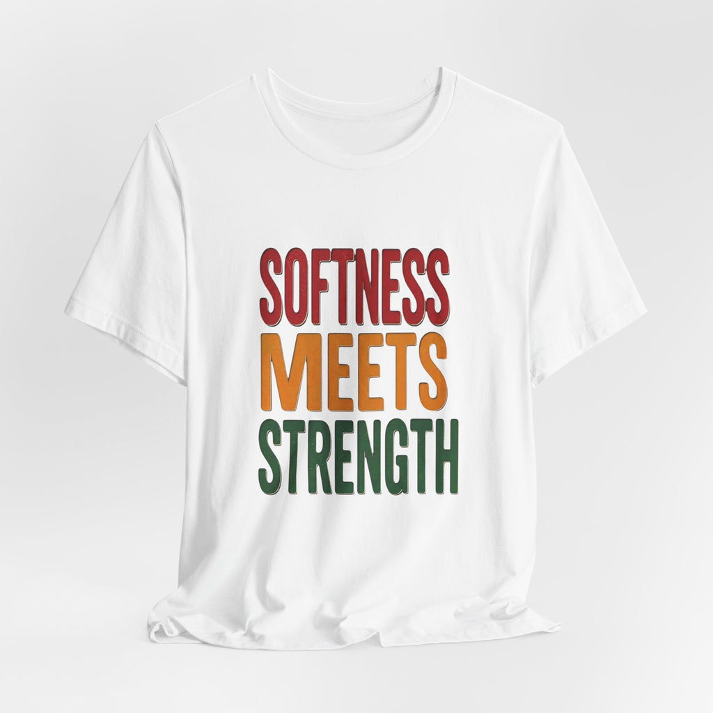 Softness Meets Strength T-Shirt | Juneteenth Pan-African Colors, Black Pride Tee