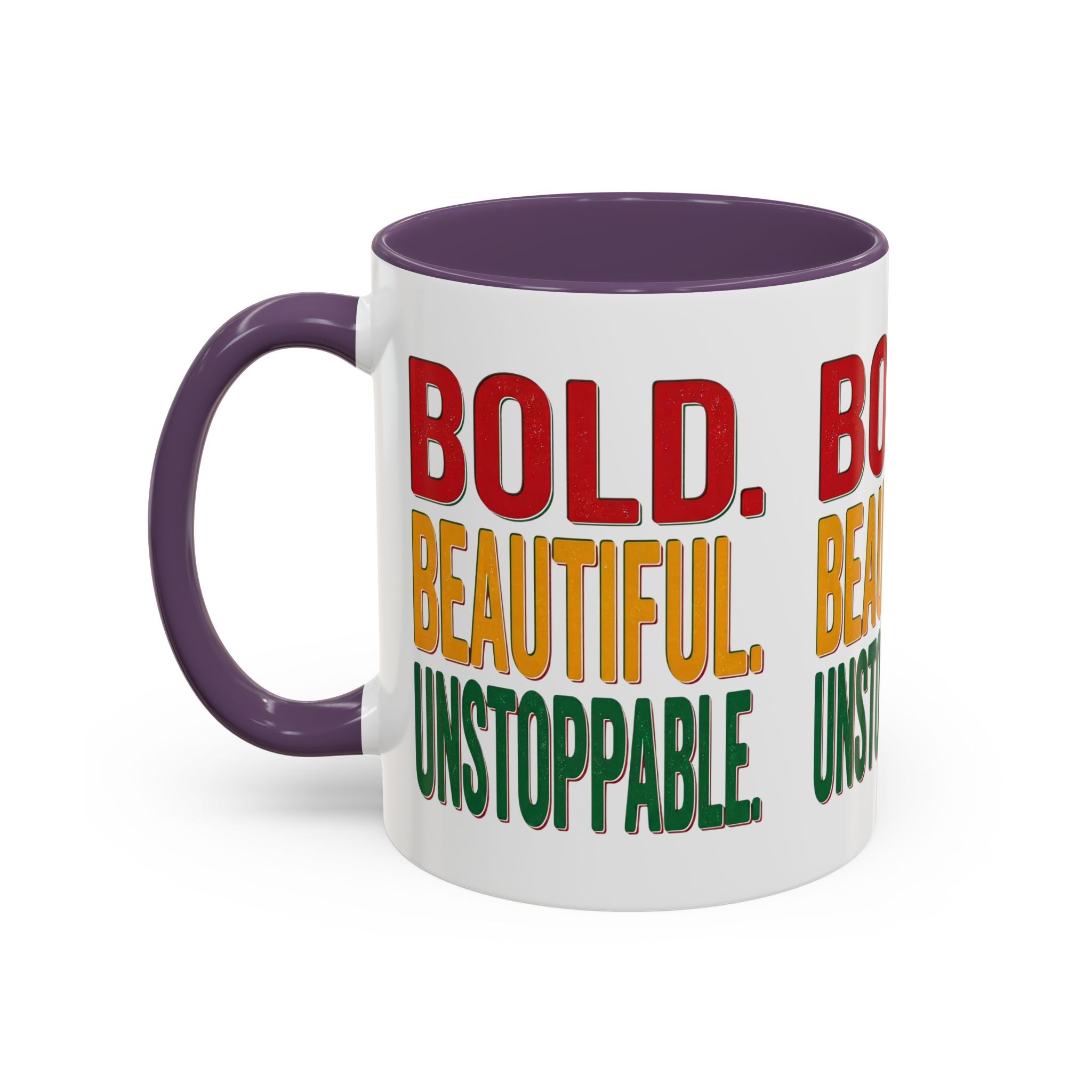 Bold Beautiful Unstoppable Accent Coffee Mug — Inspirational 11/15oz Gift