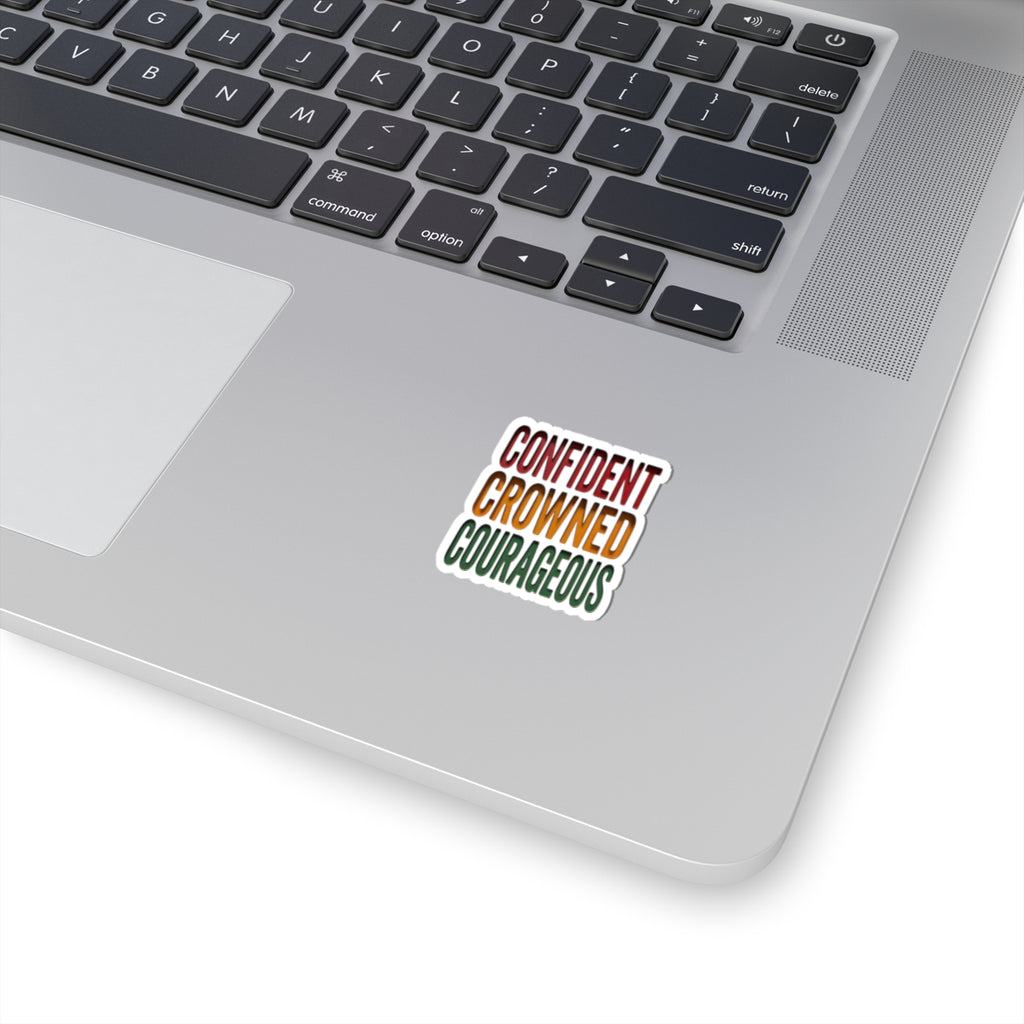 Confident Crowned Courageous Kiss-Cut Sticker | Juneteenth Pan-African Colors