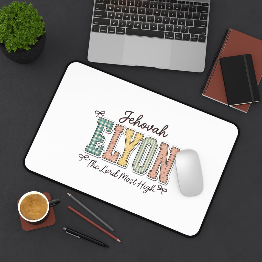 Jehovah Elyon Inspirational Desk Mat — "The Lord Most High" Office Mouse Pad