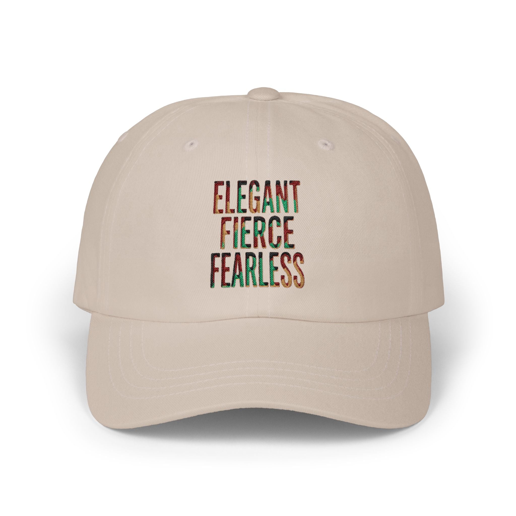 Dad Cap — Elegant Fierce Fearless Floral Embroidered Hat
