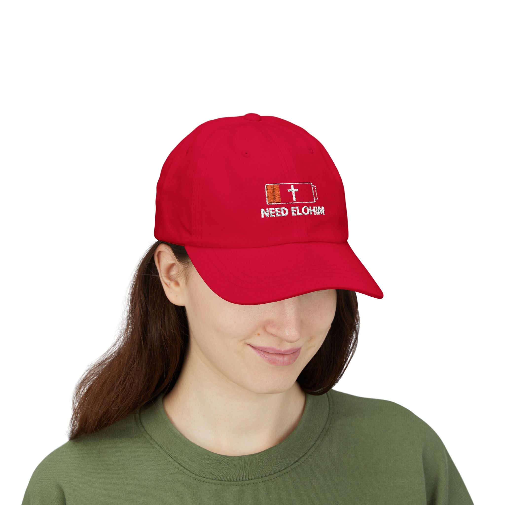 Need Elohim Dad Cap — Low Battery Faith Baseball Hat