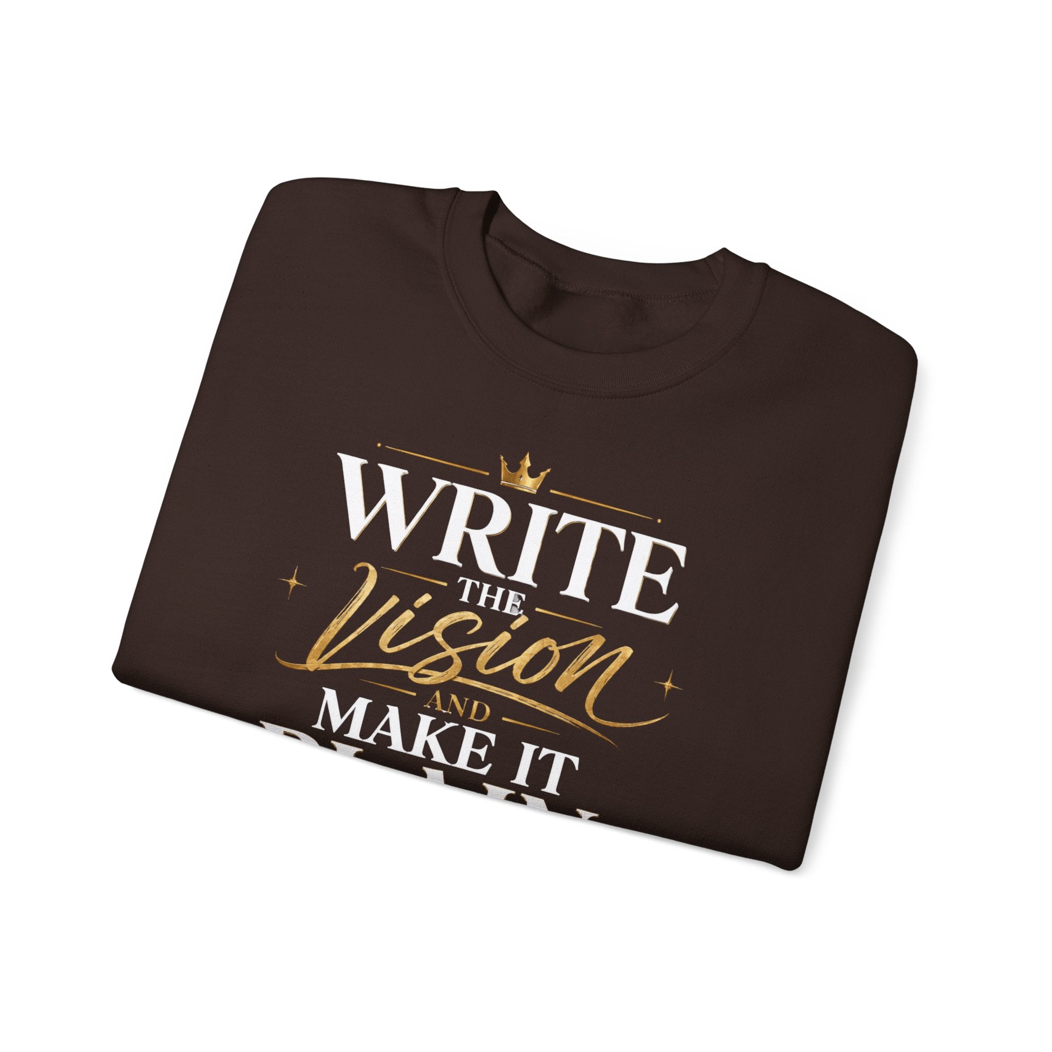 Write the Vision Crewneck Sweatshirt — Inspirational Christian Quote Pullover
