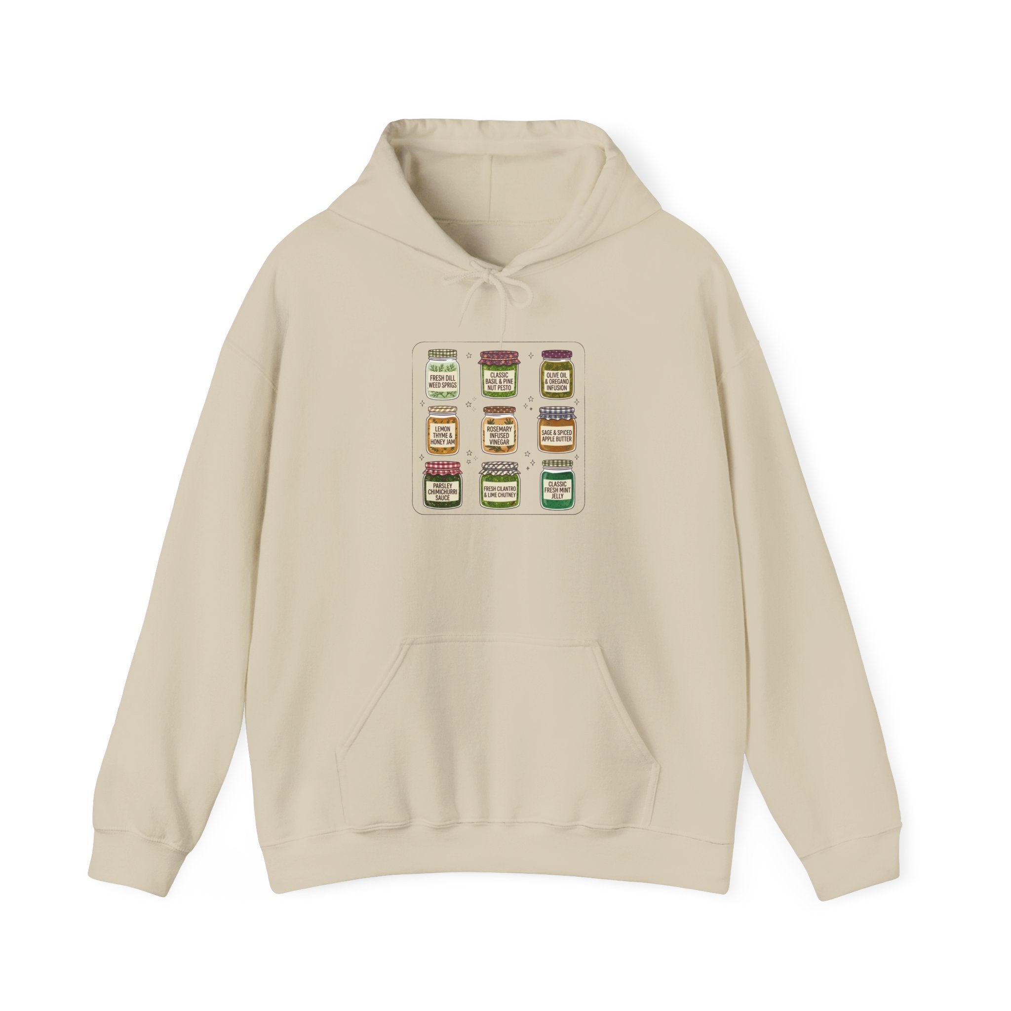 Retro Jam Jar Grid Hoodie | Vintage Food Graphics, Nostalgic Diner Style