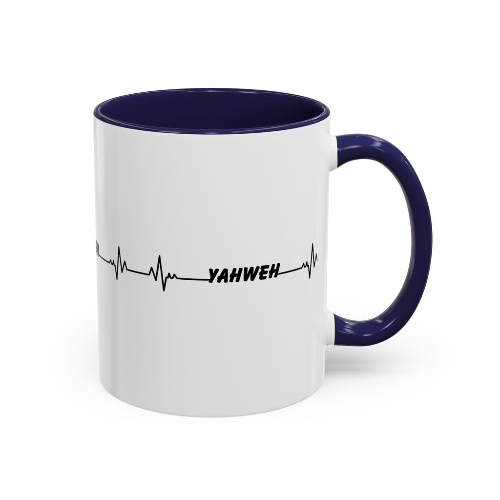 Yahweh Heartbeat Accent Coffee Mug — Christian Faith Prayer Gift (11/15oz)