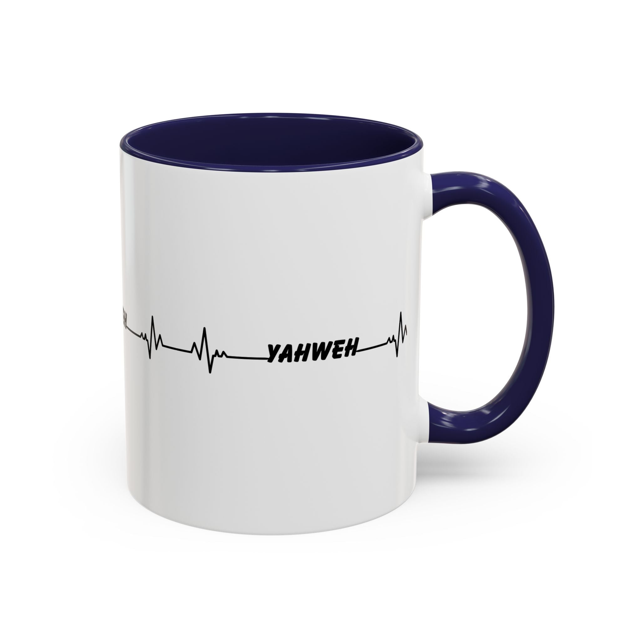 Yahweh Heartbeat Accent Coffee Mug — Christian Faith Prayer Gift (11/15oz)