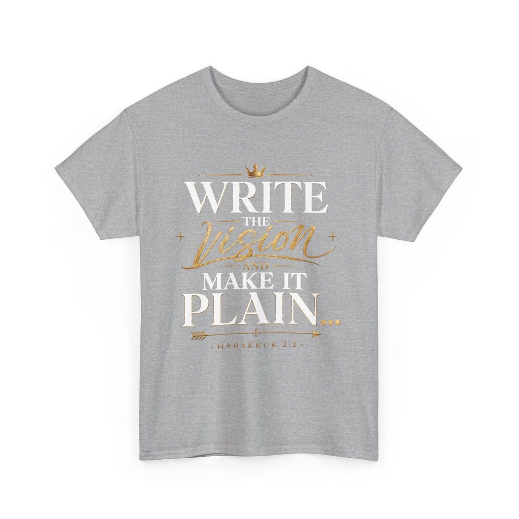 Write The Vision Plain T-Shirt — Hustle, Hardwork & Entrepreneur Gift