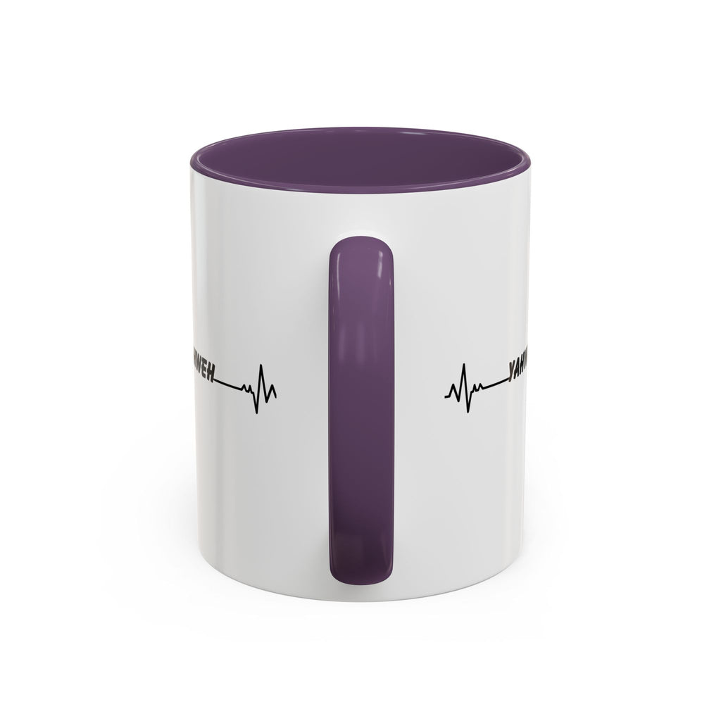Yahweh Heartbeat Accent Coffee Mug — Christian Faith Prayer Gift (11/15oz)