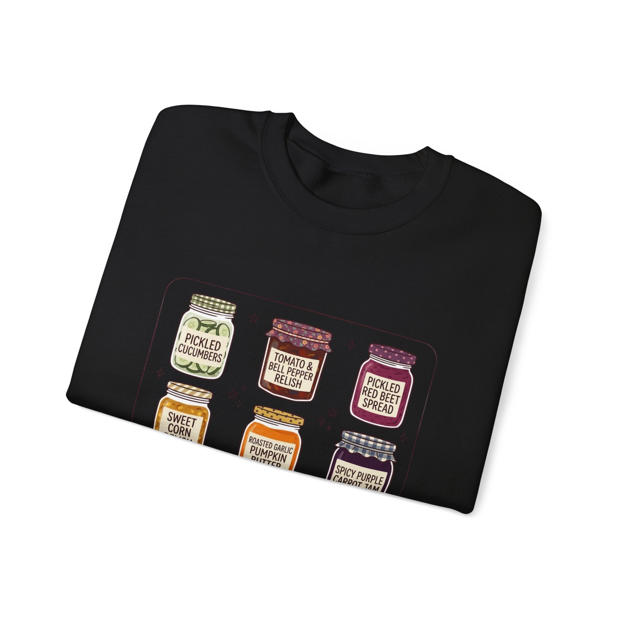 Vintage Jam Jars Sweatshirt | Retro Food Graphics, Hand-Drawn Pantry Art