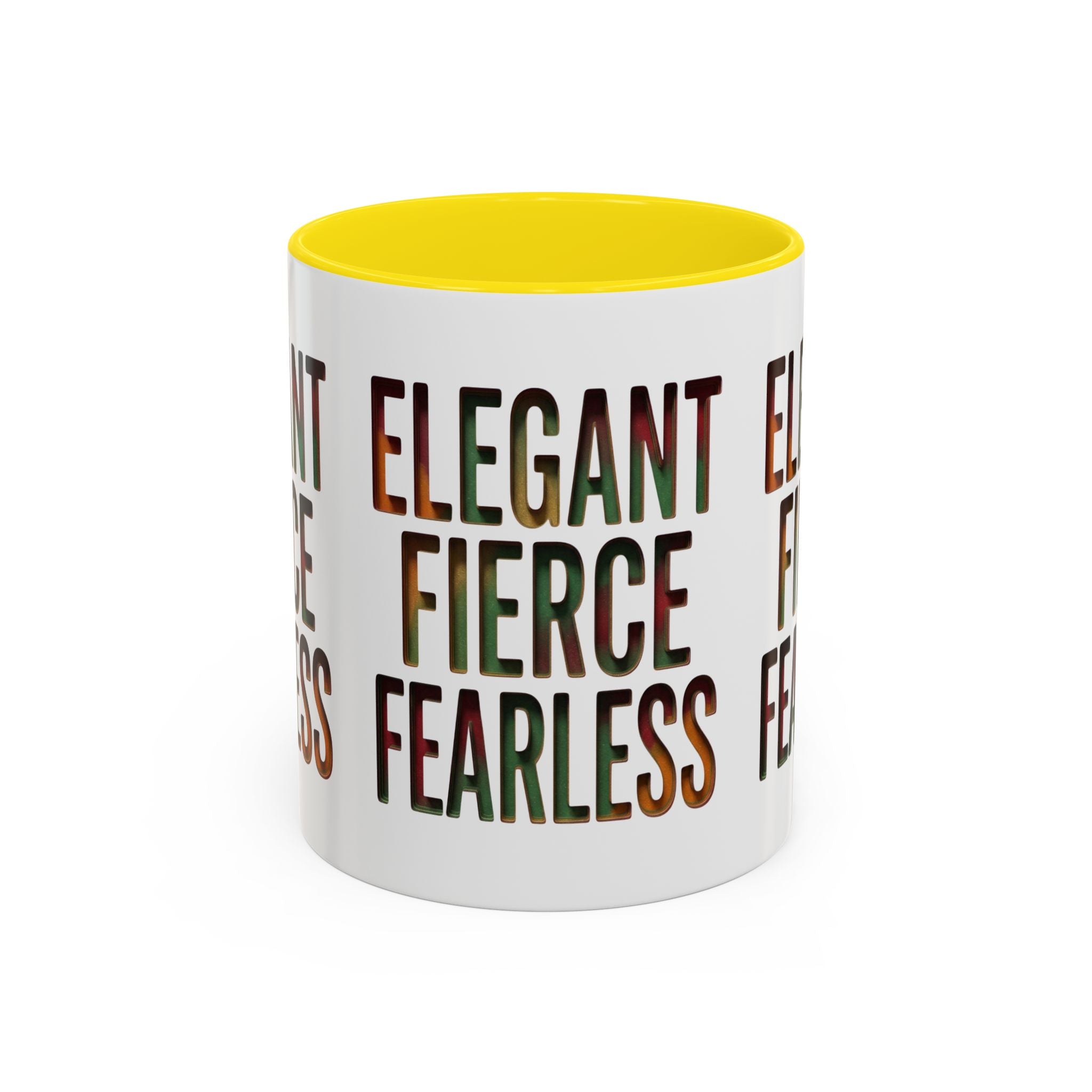 Elegant Fierce Fearless Coffee Mug — Inspirational Accent Mug (11/15oz)