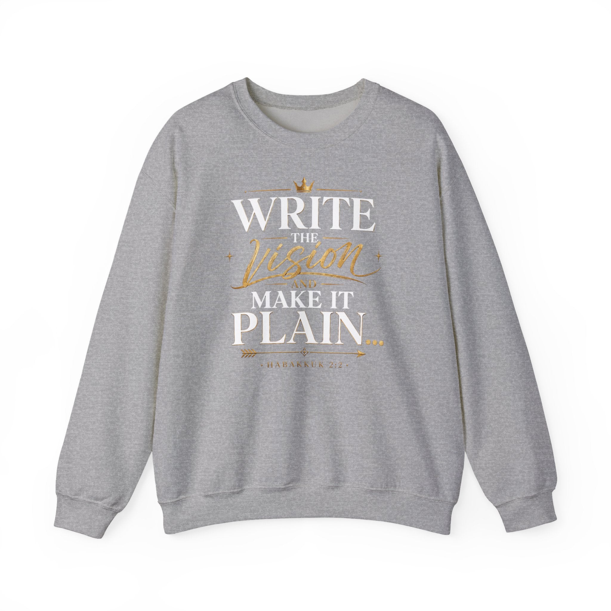 Write the Vision Crewneck Sweatshirt — Inspirational Christian Quote Pullover