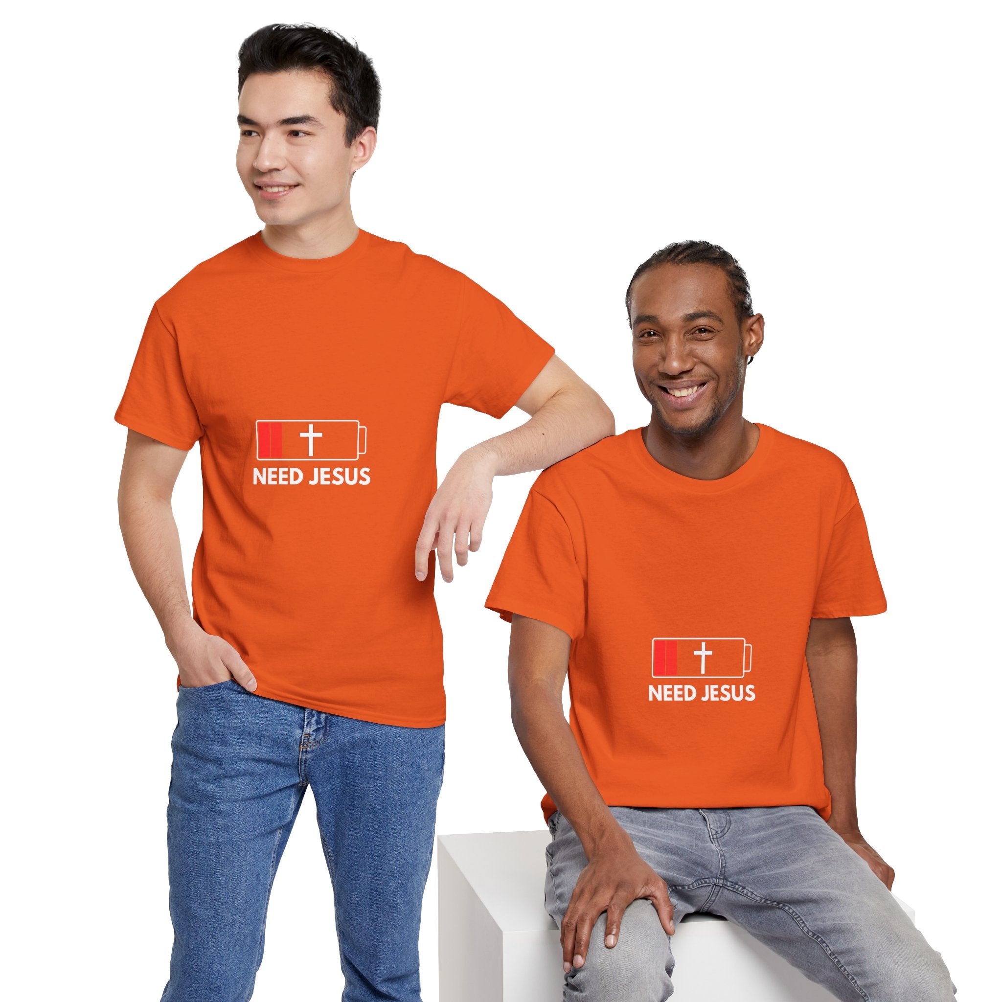 Need Jesus Low Battery Christian T-Shirt
