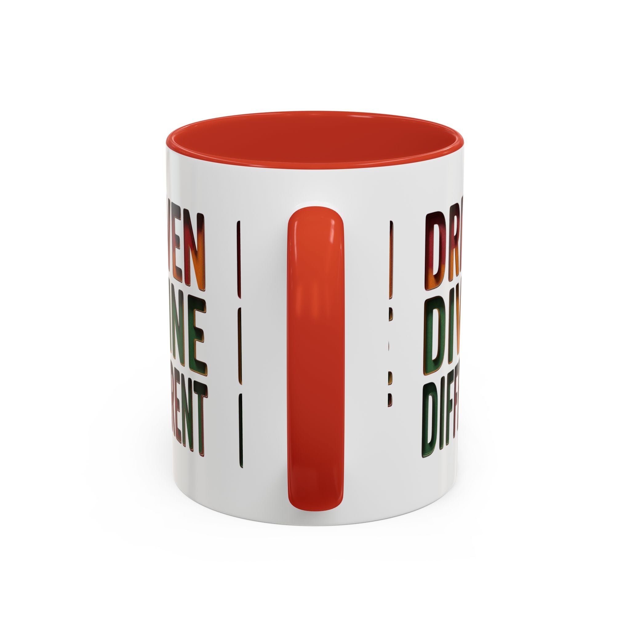 Driven Divine Different Accent Coffee Mug – Inspirational Rasta Color Typography (11/15oz)