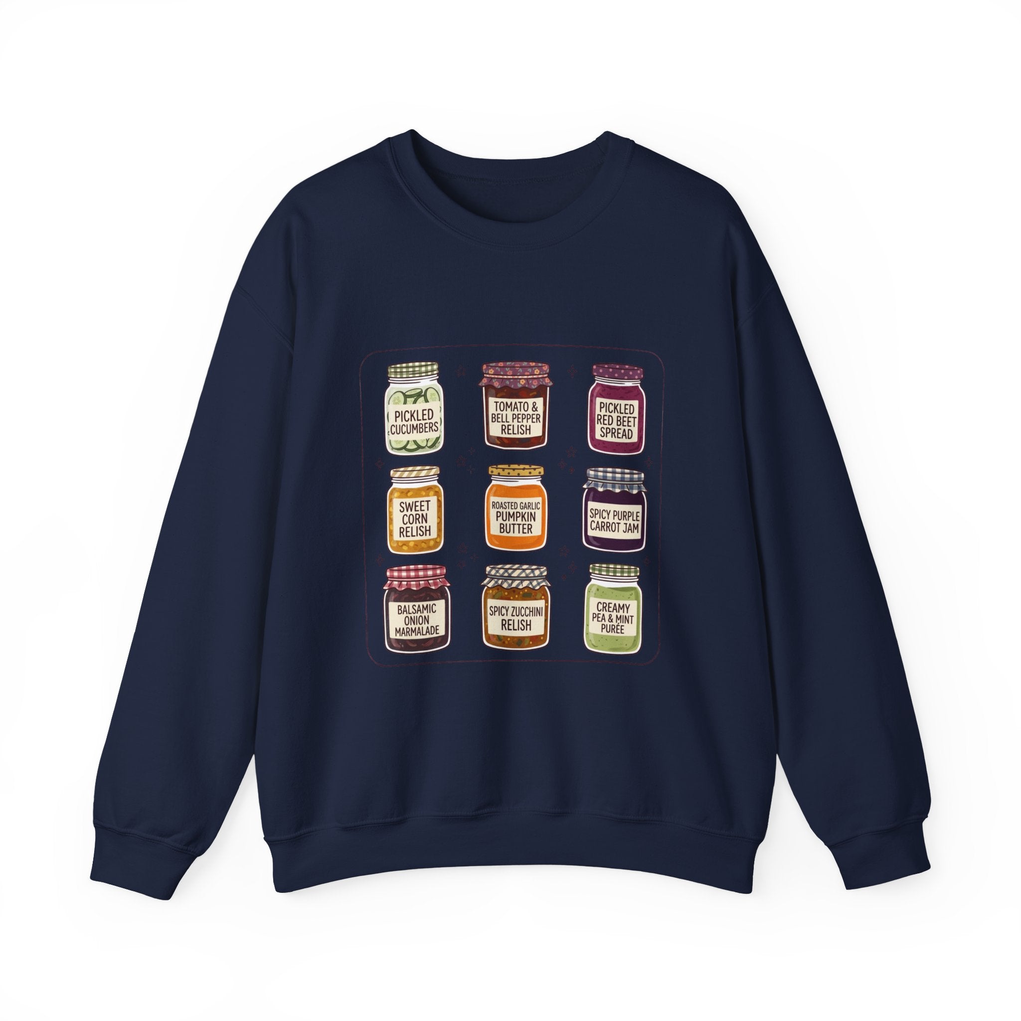 Vintage Jam Jars Sweatshirt | Retro Food Graphics, Hand-Drawn Pantry Art