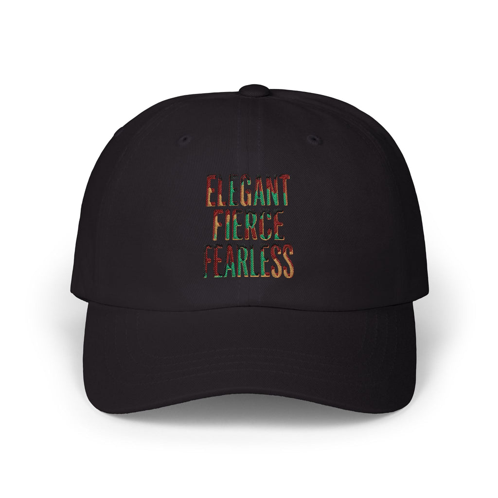 Dad Cap — Elegant Fierce Fearless Floral Embroidered Hat