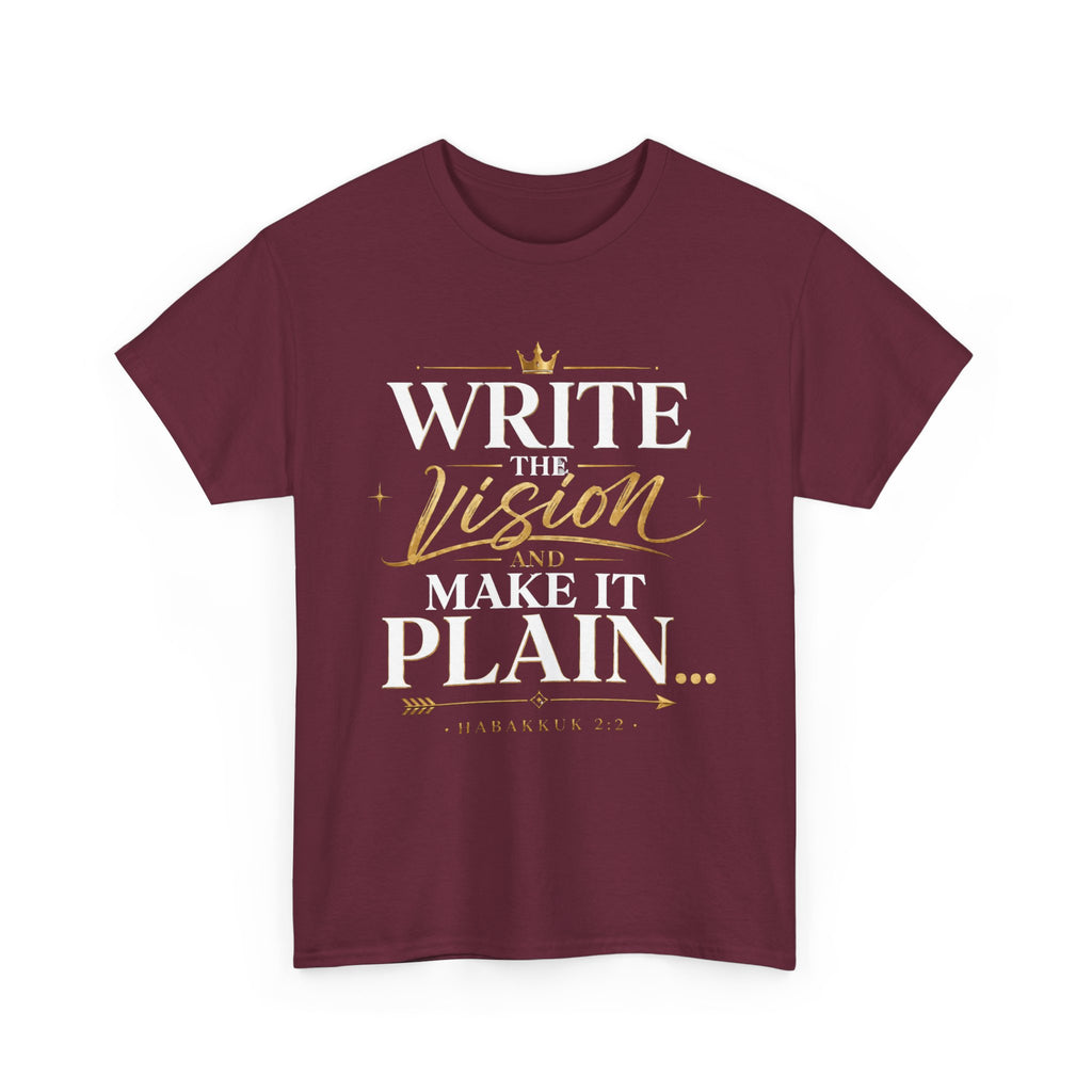 Write The Vision Plain T-Shirt — Hustle, Hardwork & Entrepreneur Gift