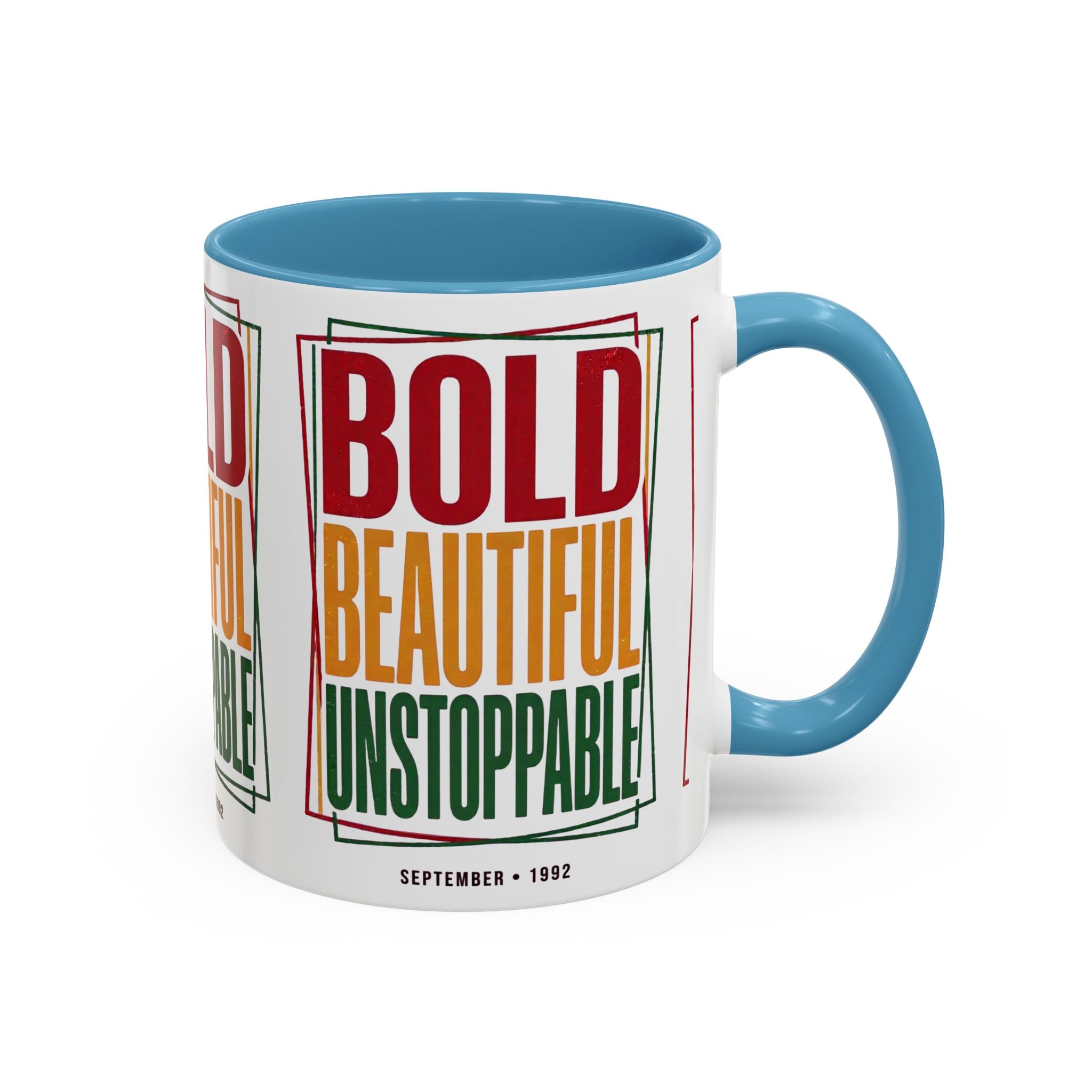 Bold Beautiful Unstoppable Accent Coffee Mug — Motivational Inspirational Gift (11/15oz)