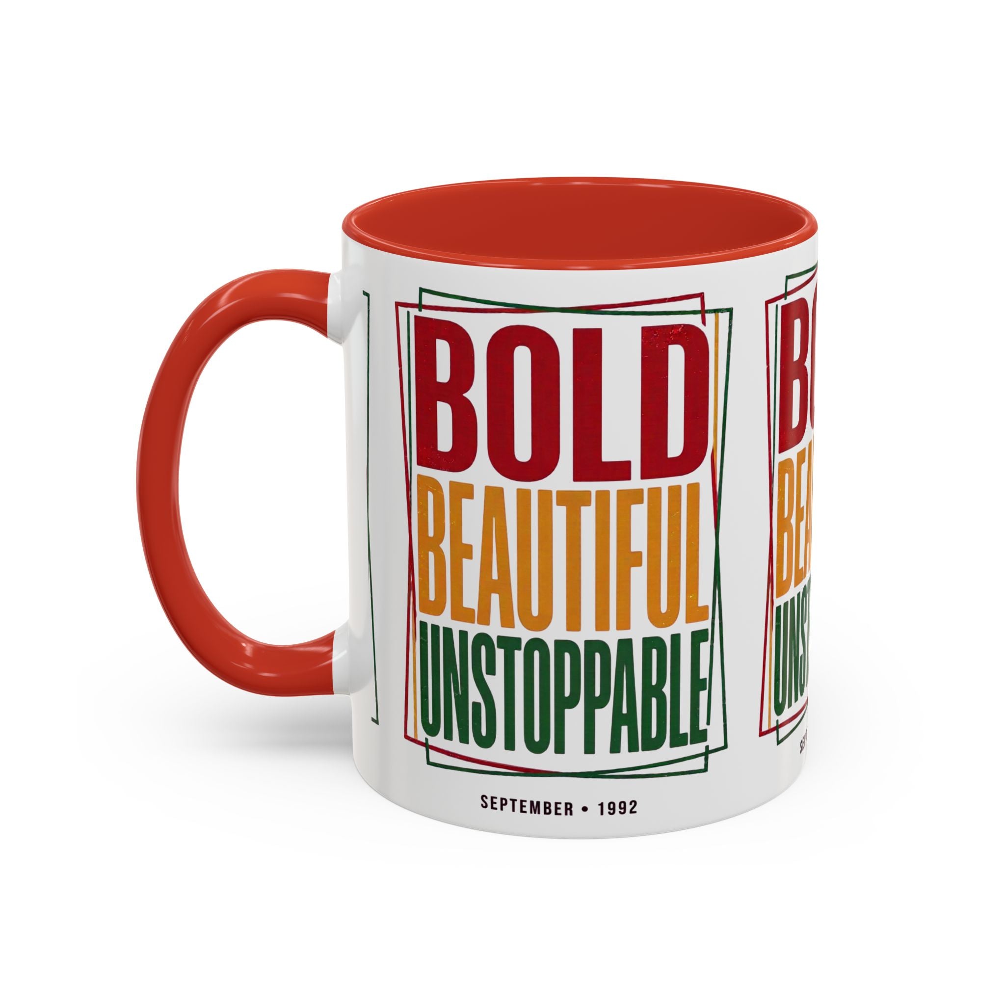 Bold Beautiful Unstoppable Accent Coffee Mug — Motivational Inspirational Gift (11/15oz)
