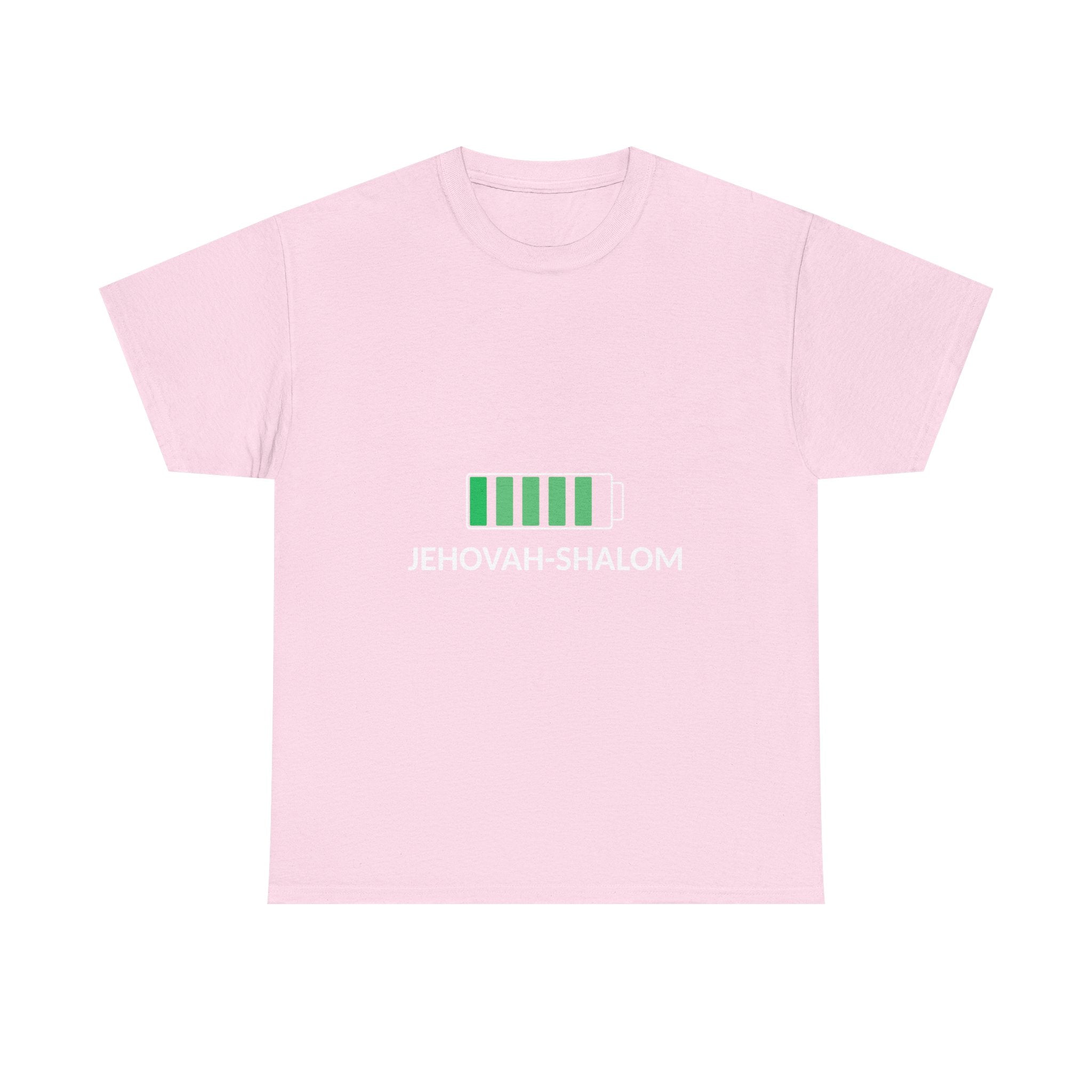 Jehovah-Shalom Battery Graphic Tee — Christian Faith Peace T-Shirt