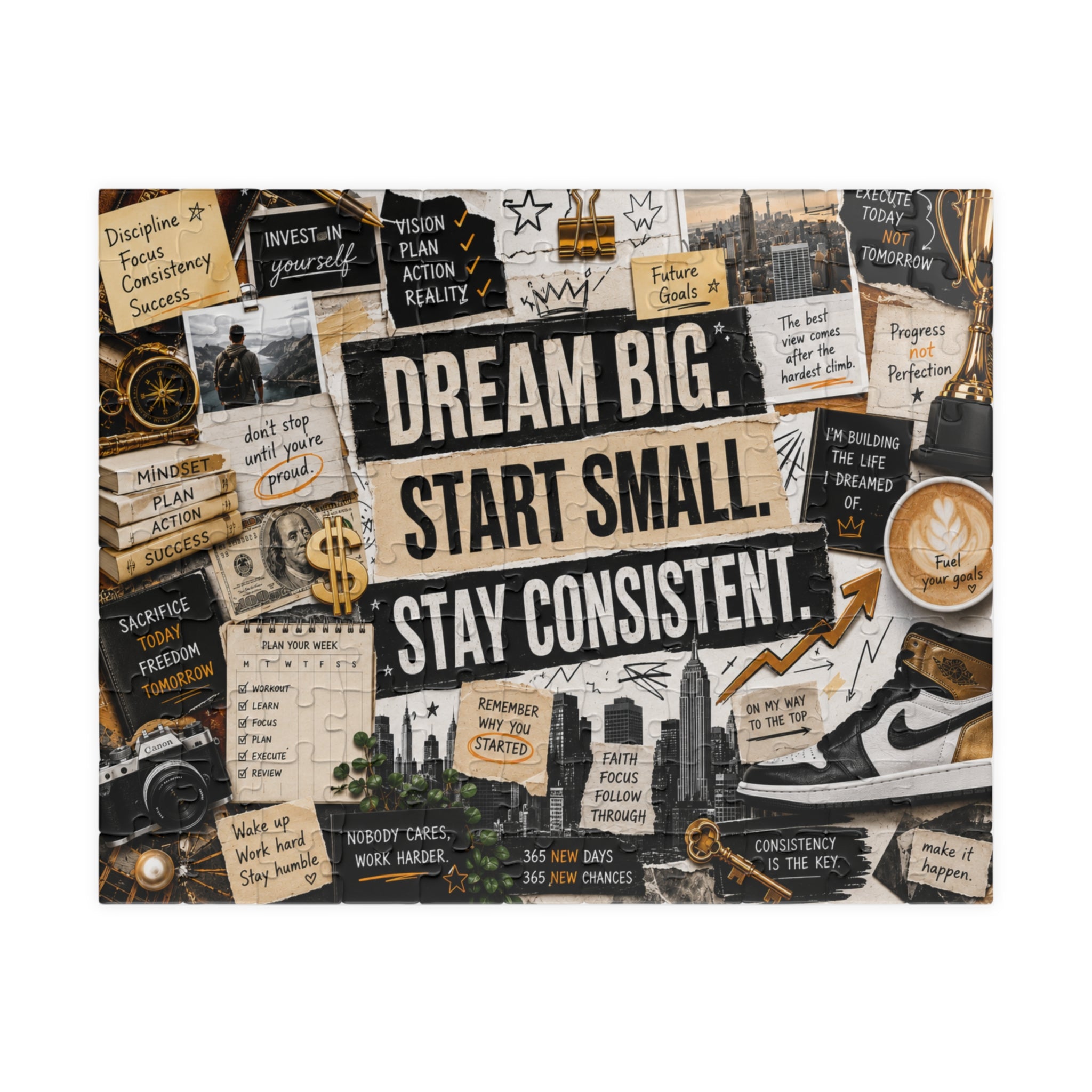 Inspirational 'Dream Big. Start Small. Stay Consistent.' Puzzle — Motivational 520/1014-Piece Jigsaw
