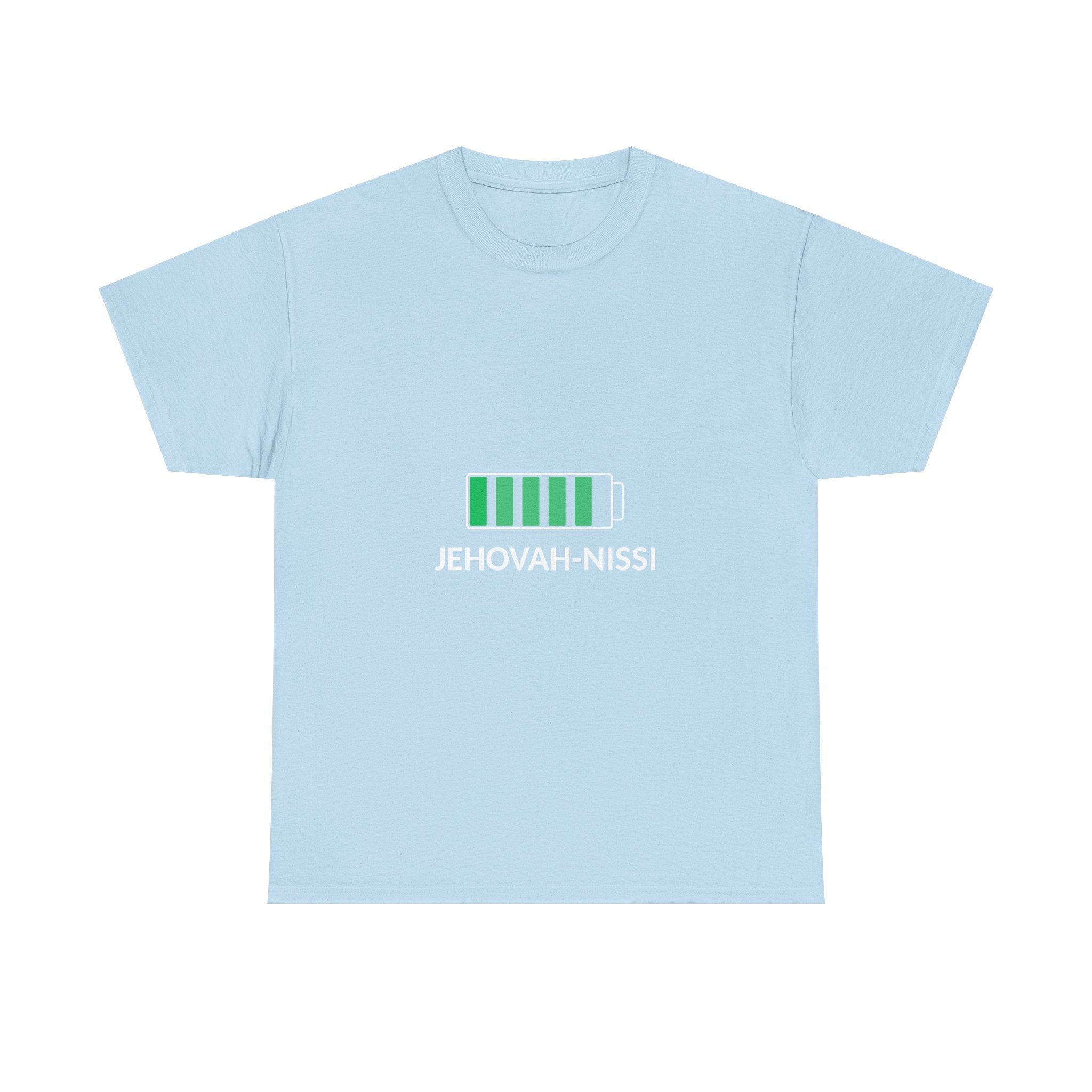 Jehovah-Nissi Battery Tee — Christian Faith Graphic T-Shirt
