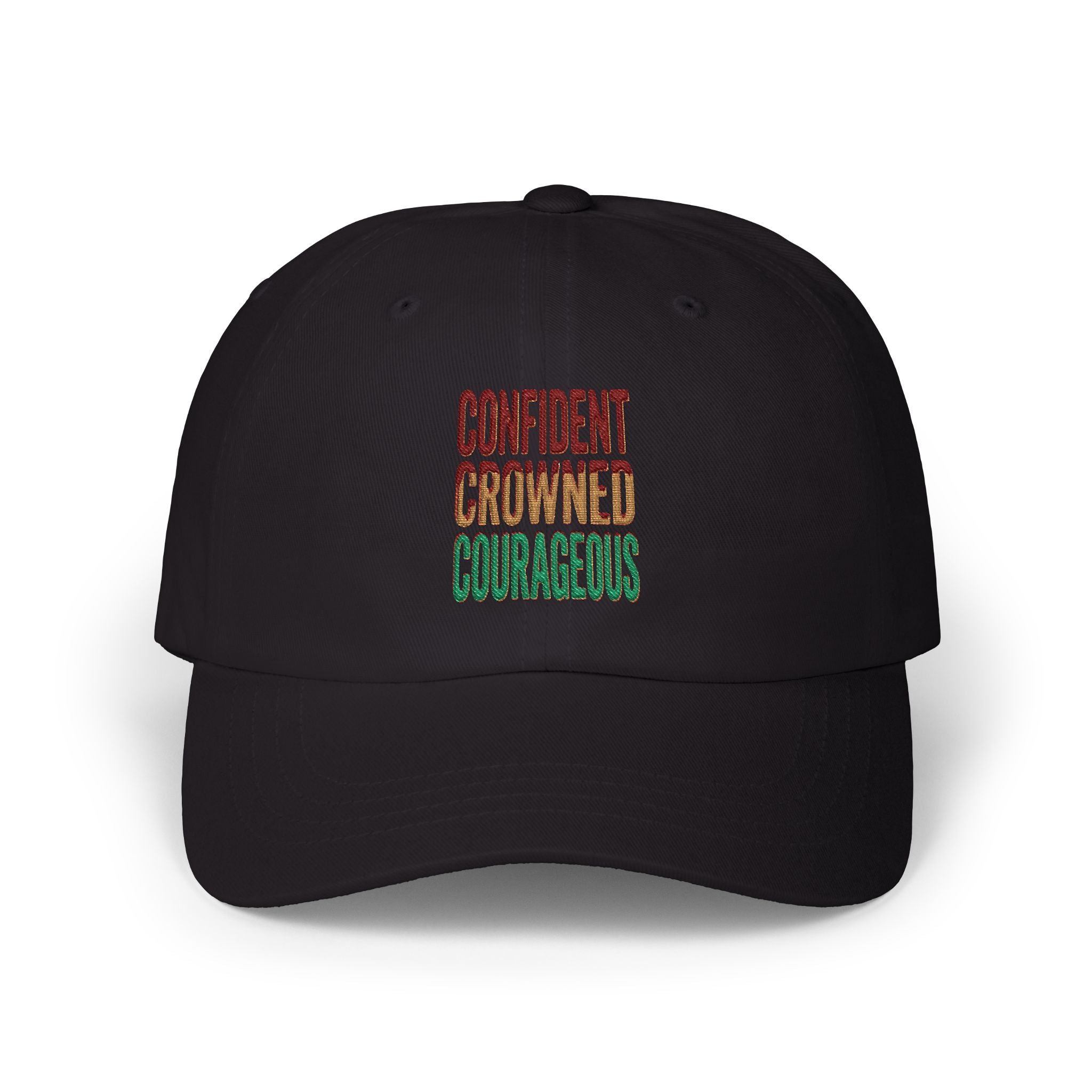 Classic Dad Cap — "Confident Crowned Courageous" Embroidered Inspirational Hat