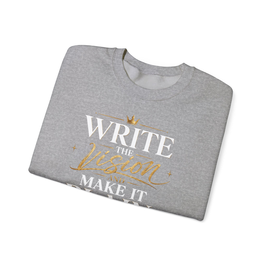 Write the Vision Crewneck Sweatshirt — Inspirational Christian Quote Pullover
