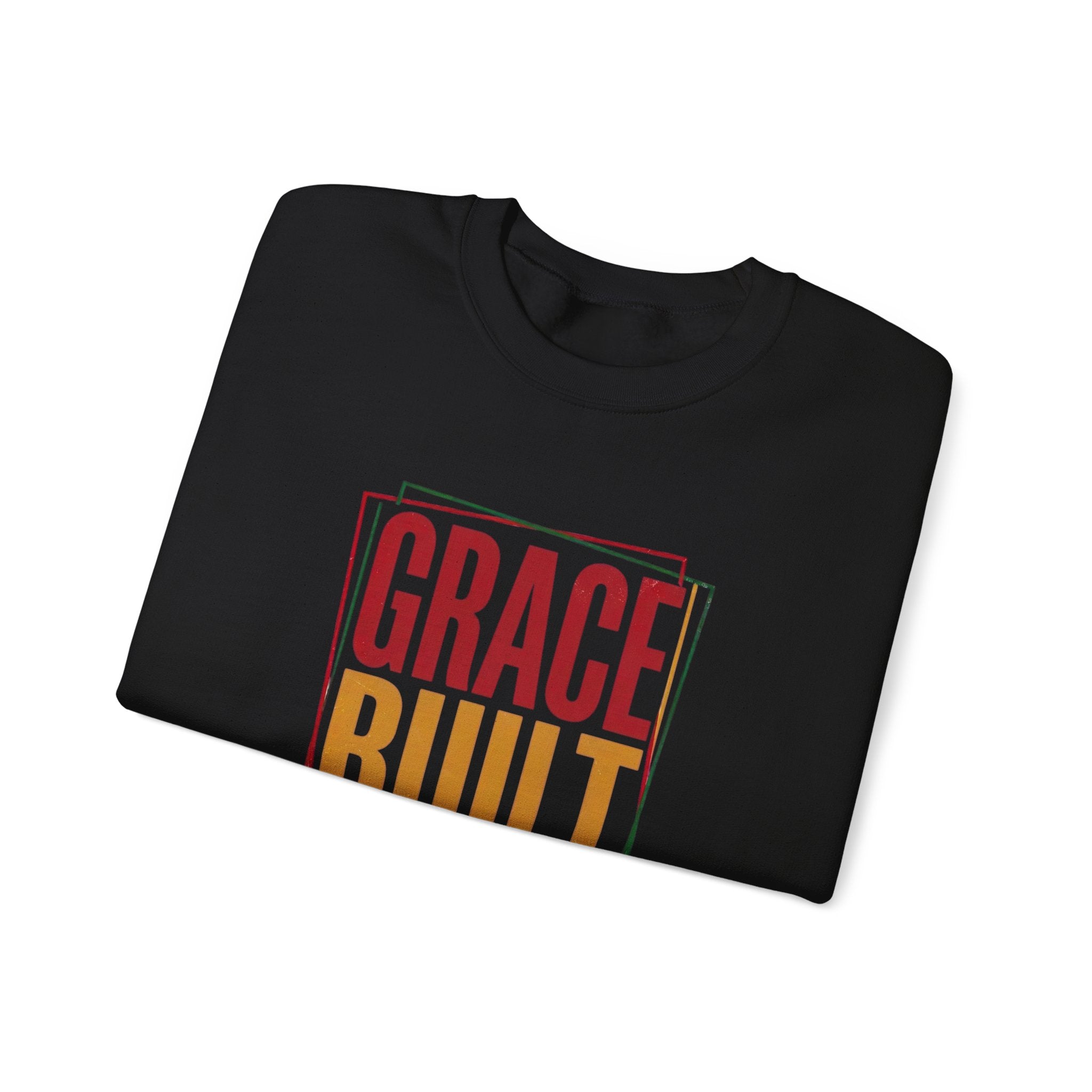 Grace Built Strong Crewneck Sweatshirt | Juneteenth Pan-African Typography