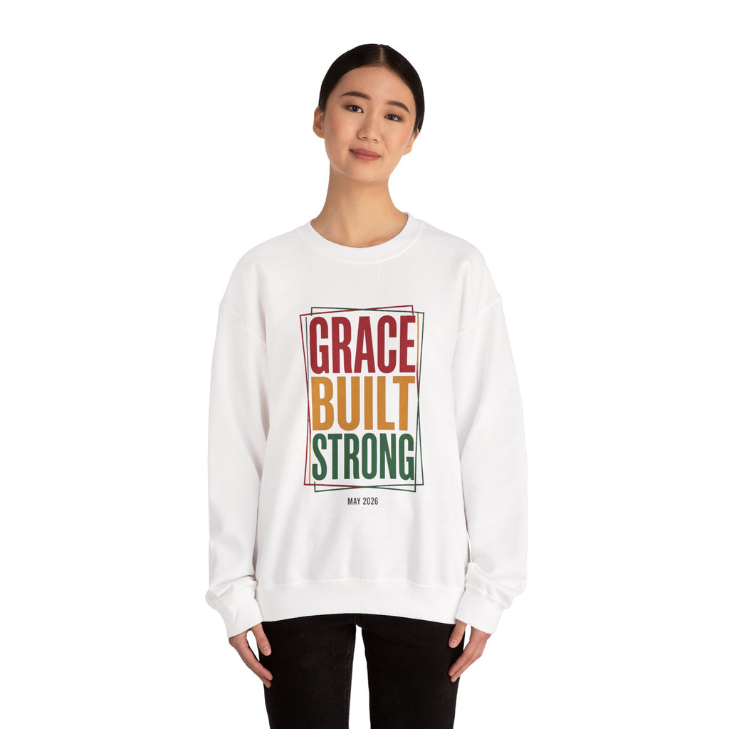 Grace Built Strong Crewneck Sweatshirt | Juneteenth Pan-African Typography