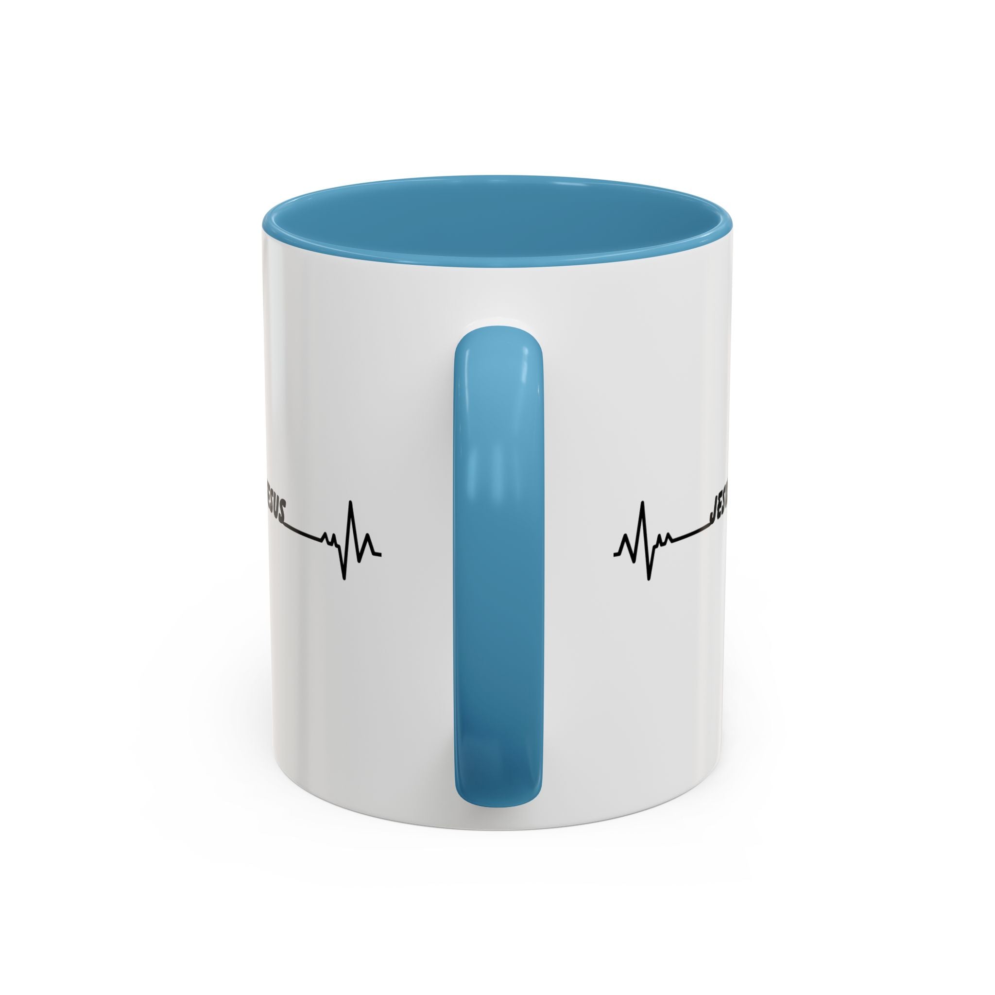 Jesus Heartbeat Accent Coffee Mug — Christian Faith Gift