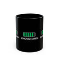 Jehovah-Jireh Battery Icon Black Mug — Faith-Focused Coffee Cup (11oz, 15oz)