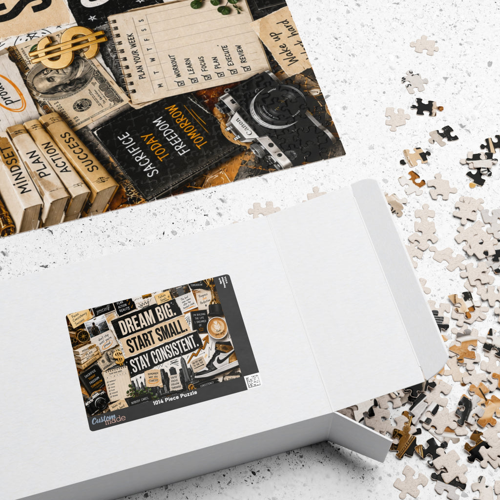 Inspirational 'Dream Big. Start Small. Stay Consistent.' Puzzle — Motivational 520/1014-Piece Jigsaw