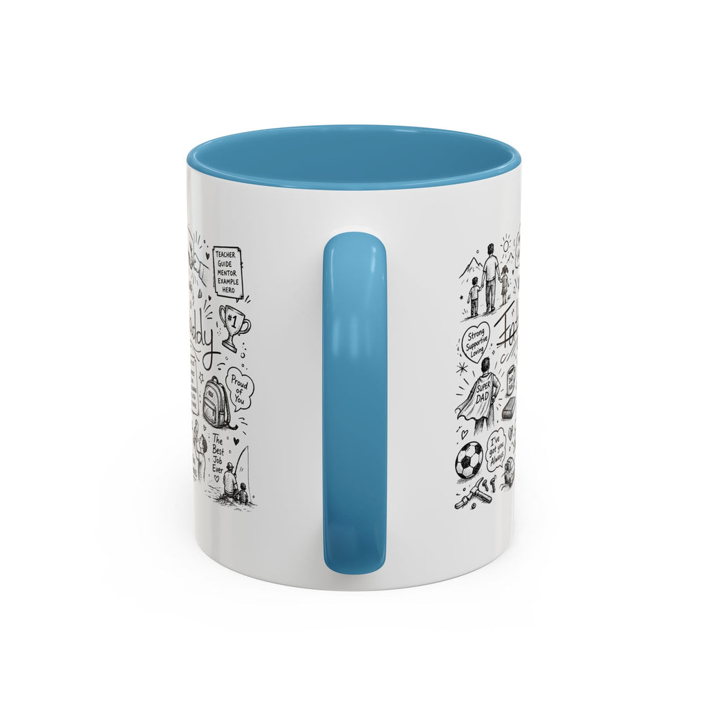 Father/Daddy Illustrated Memory Coffee Mug — Black Accent 11/15oz