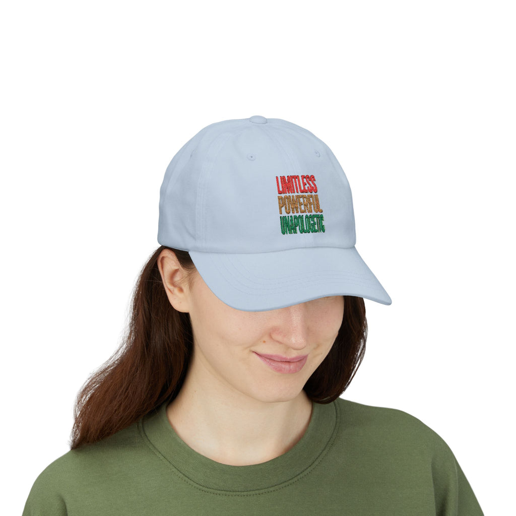 Dad Cap — "Limitless Powerful Unapologetic" Embroidered Inspirational Hat
