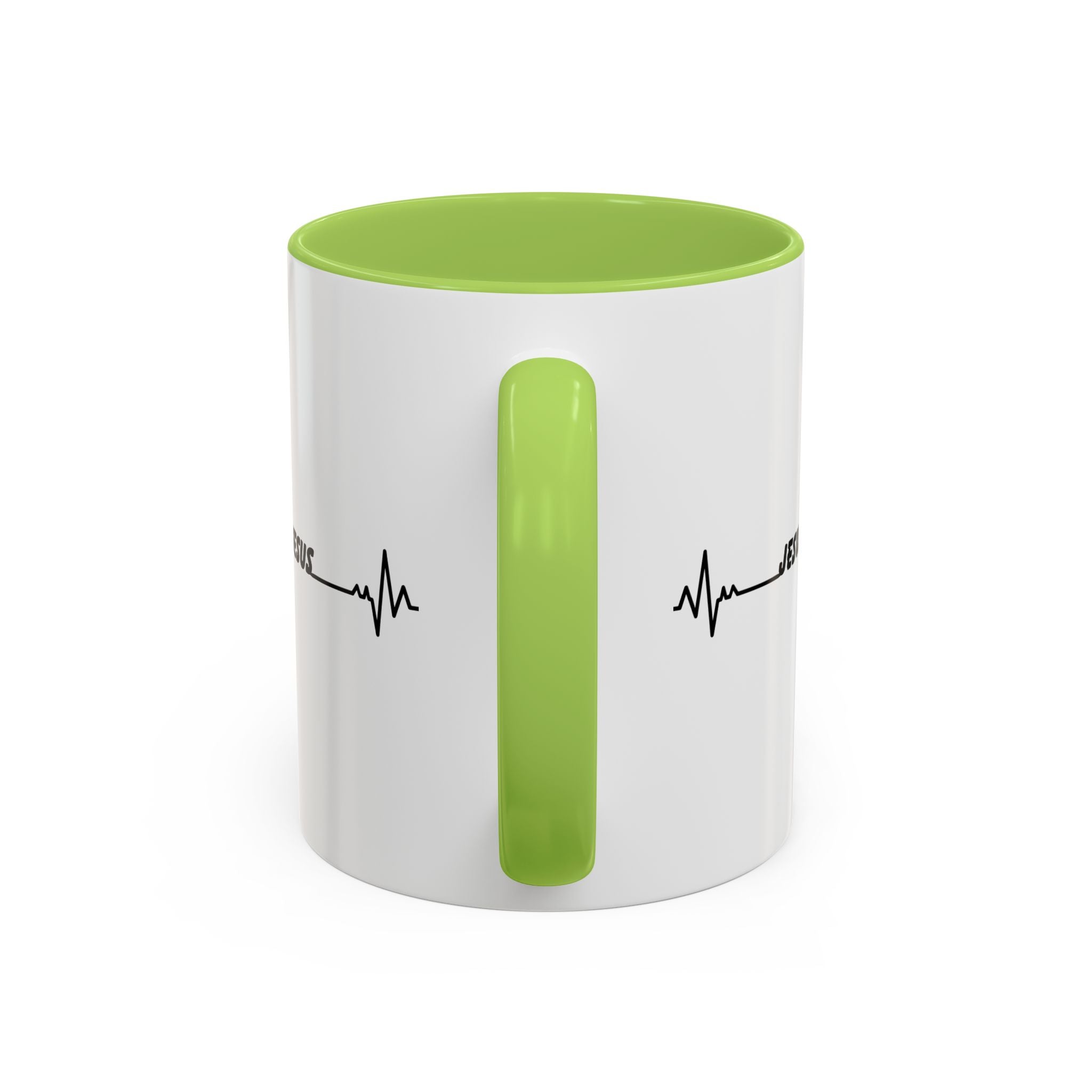 Jesus Heartbeat Accent Coffee Mug — Christian Faith Gift