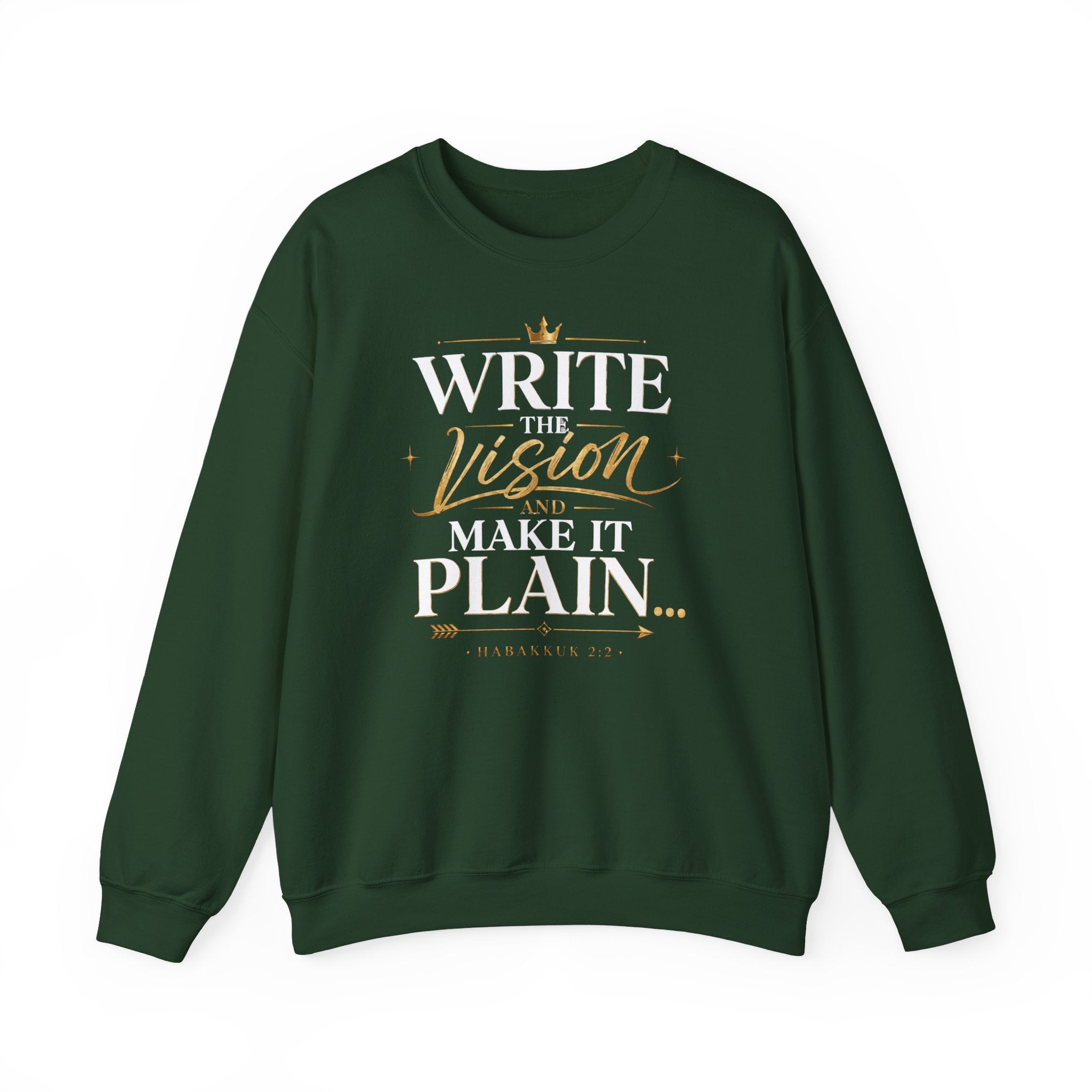 Write the Vision Crewneck Sweatshirt — Inspirational Christian Quote Pullover