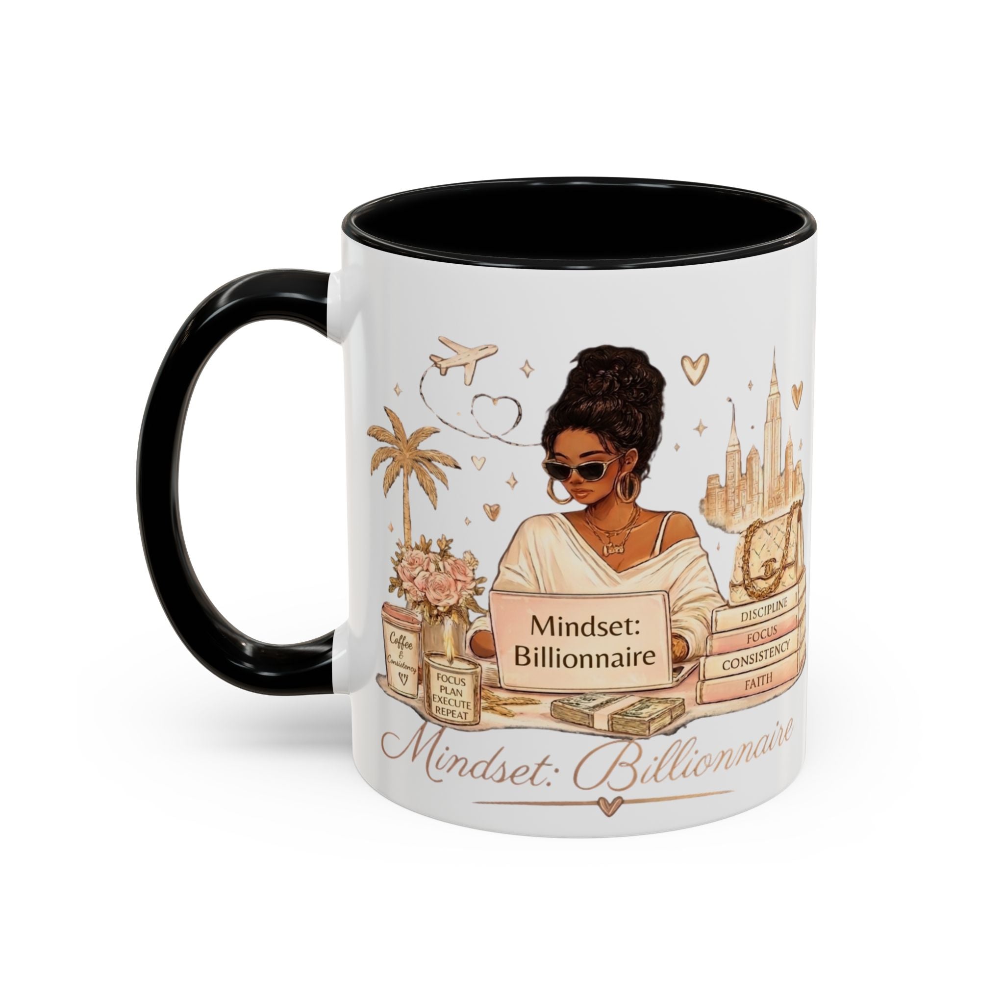 Mindset: Billionaire Accent Coffee Mug — Inspirational Luxury Travel Design (11/15 oz)
