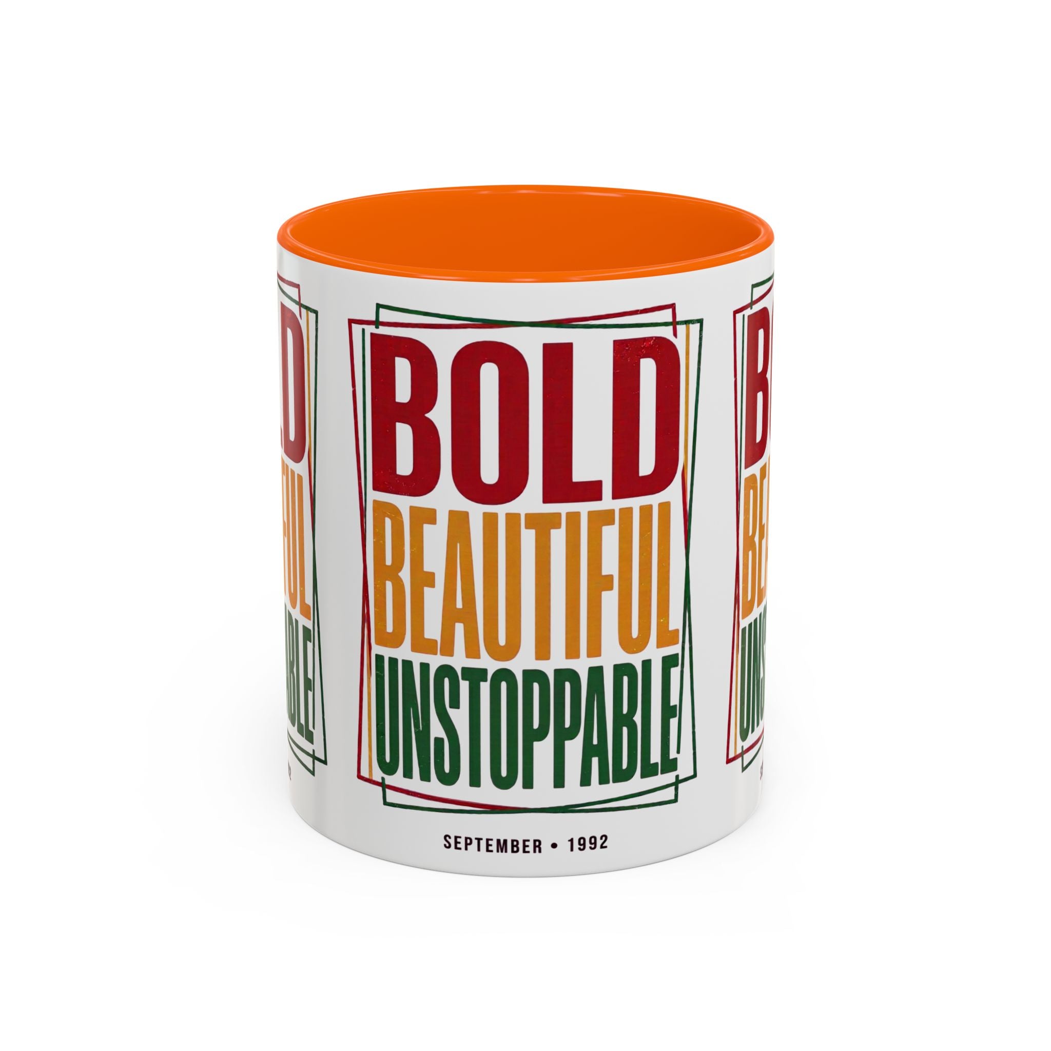 Bold Beautiful Unstoppable Accent Coffee Mug — Motivational Inspirational Gift (11/15oz)