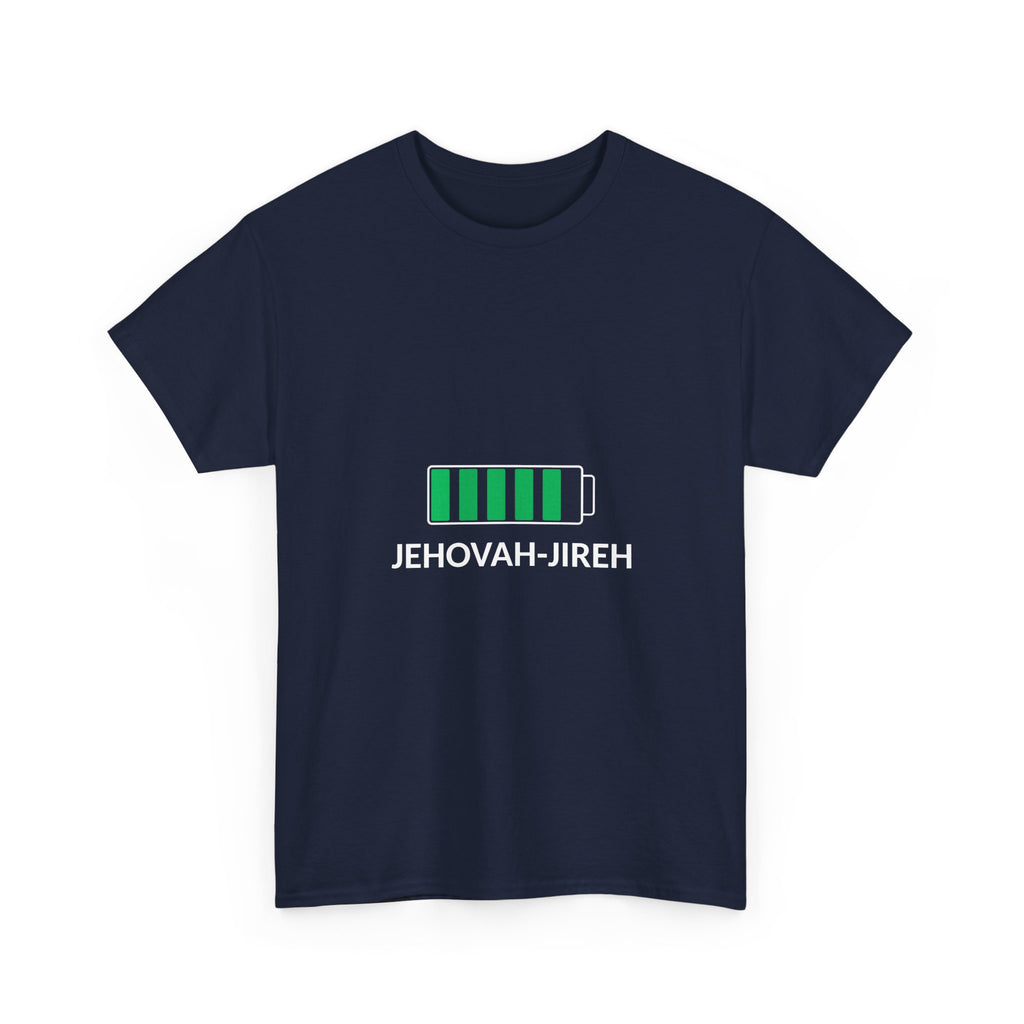 Jehovah-Jireh Battery Graphic Tee — Christian Faith T-Shirt