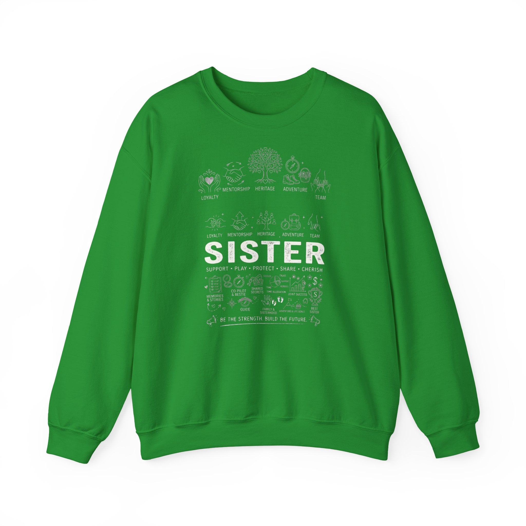 Crewneck Sweatshirt — "Sister" Illustrated Family Tree Design